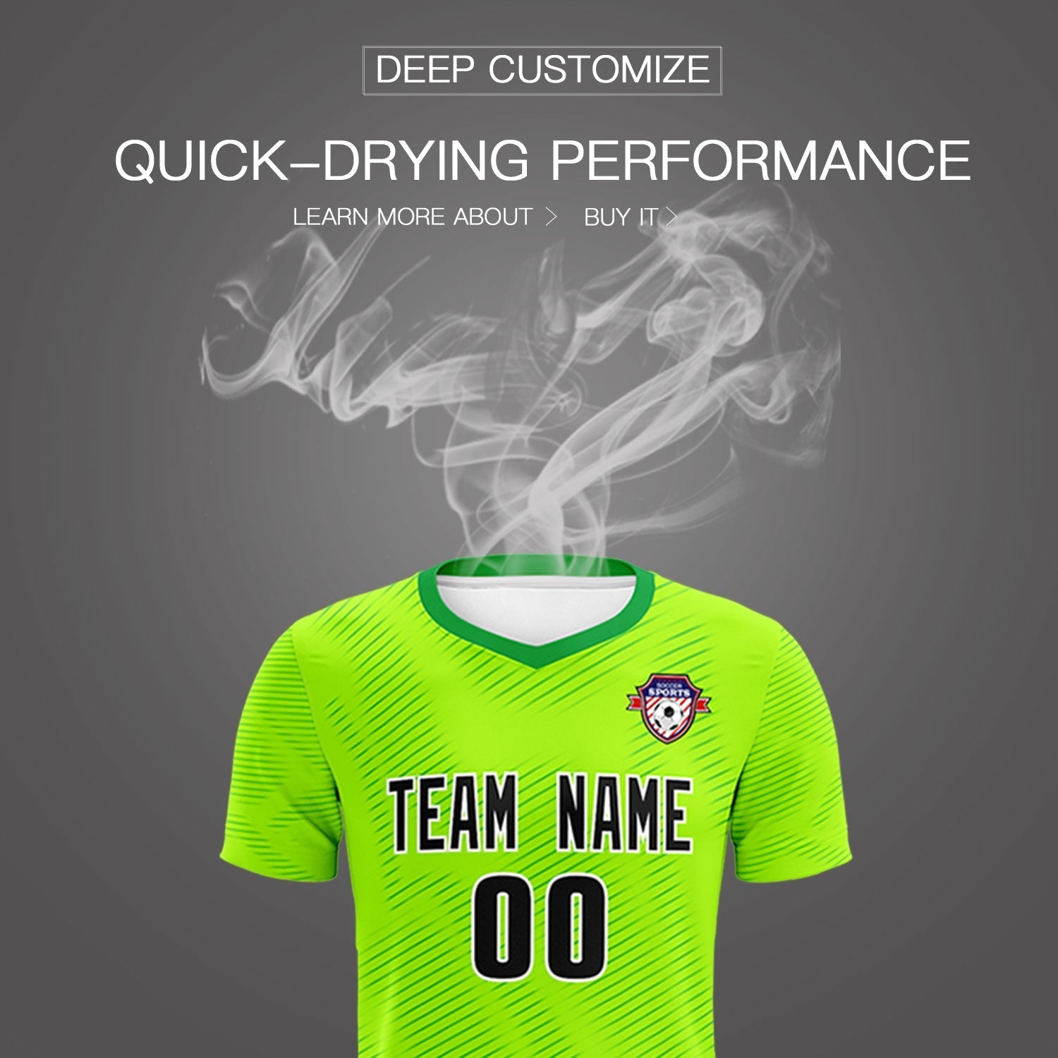 Custom Neon Green Kelly Green Training Uniform For Men Soccer Sets Jersey