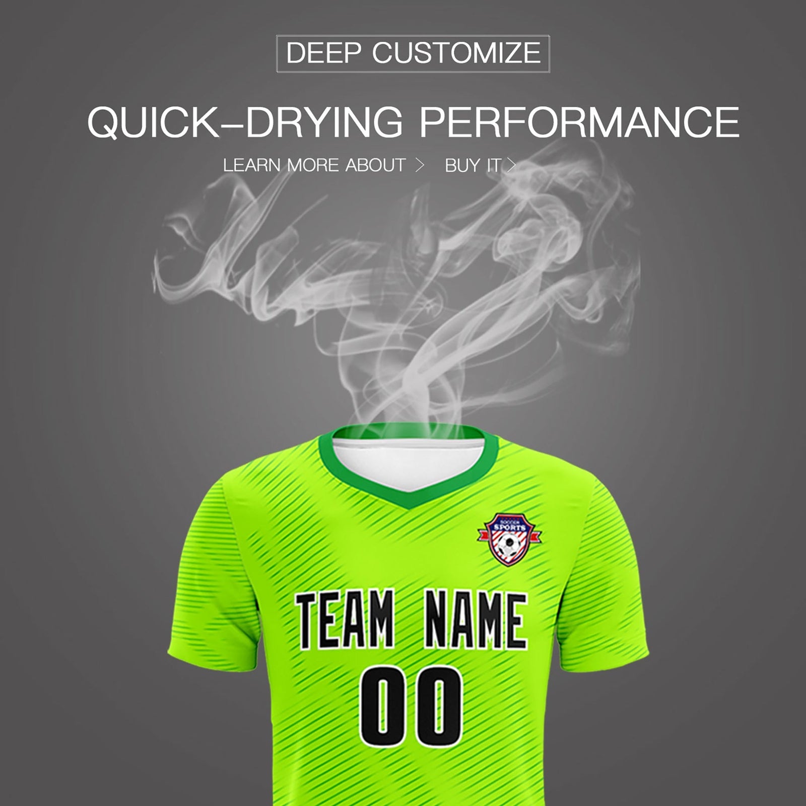 Custom Neon Green Kelly Green Training Uniform For Men Soccer Sets Jersey