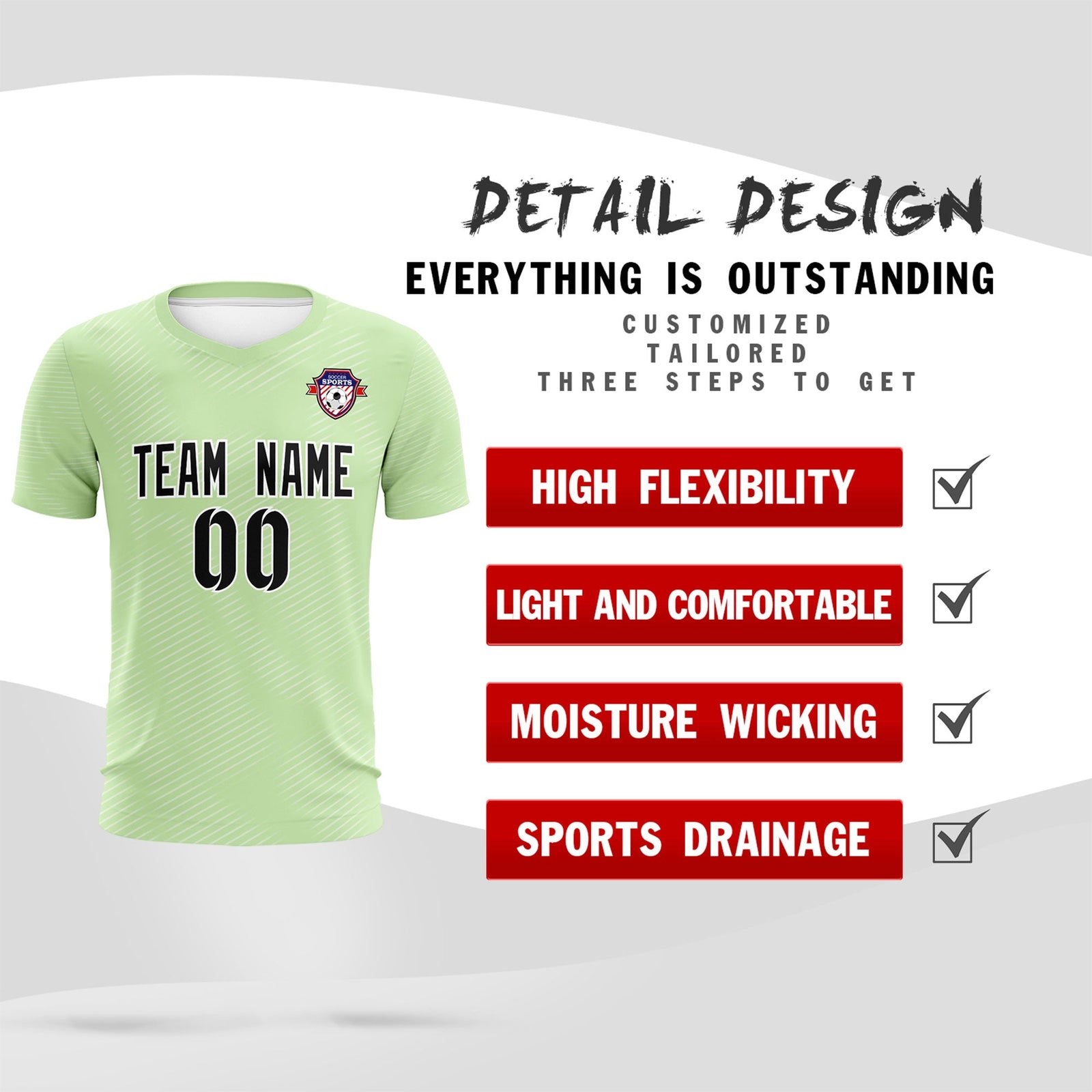 Custom Green White Training Uniform For Men Soccer Sets Jersey