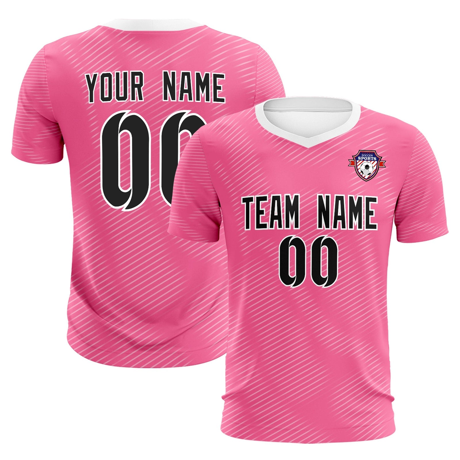 Custom Pink White Training Uniform For Men Soccer Sets Jersey