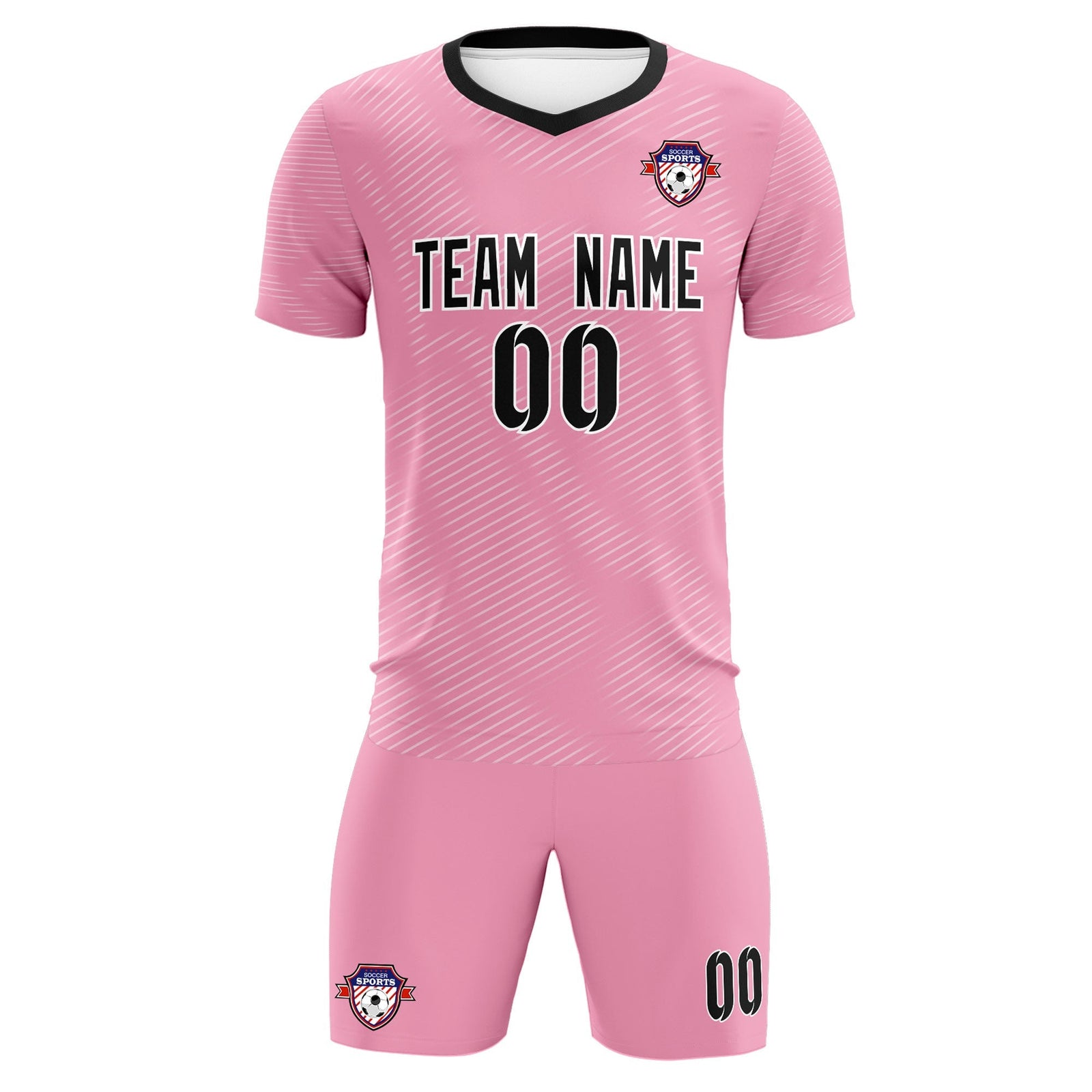 Custom Light Pink White Training Uniform For Men Soccer Sets Jersey