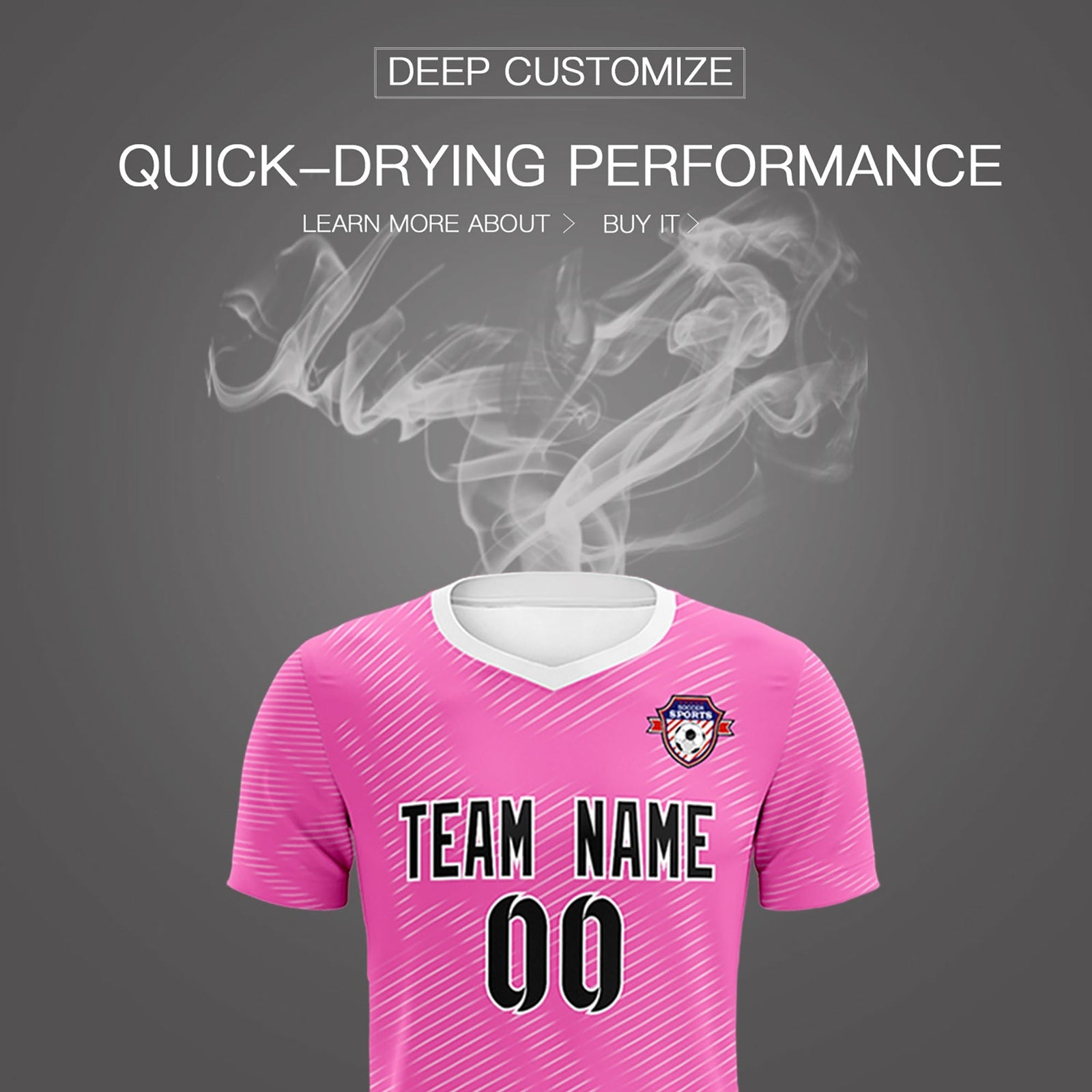 Custom Pink White Training Uniform For Men Soccer Sets Jersey