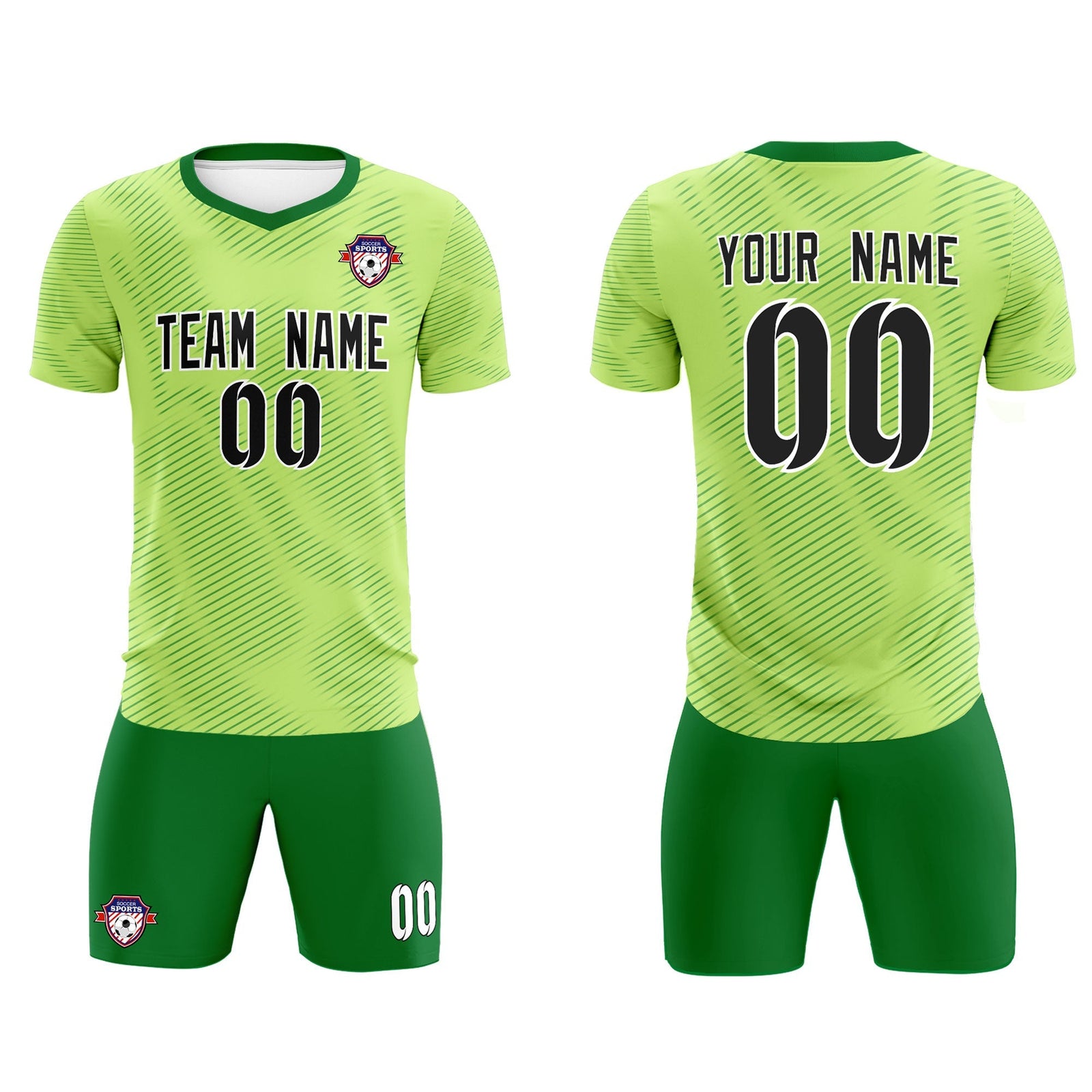 Custom Green Kelly Green Training Uniform For Men Soccer Sets Jersey