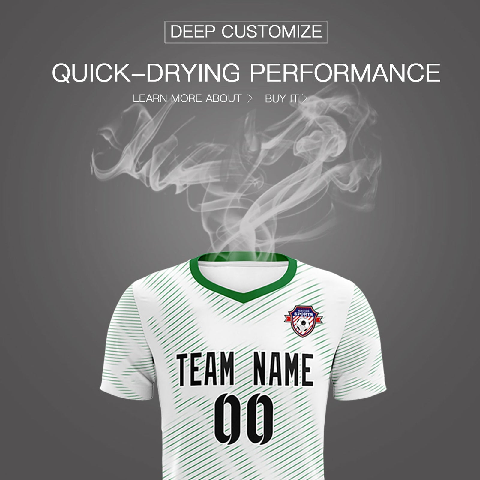 Custom White Kelly Green Training Uniform For Men Soccer Sets Jersey