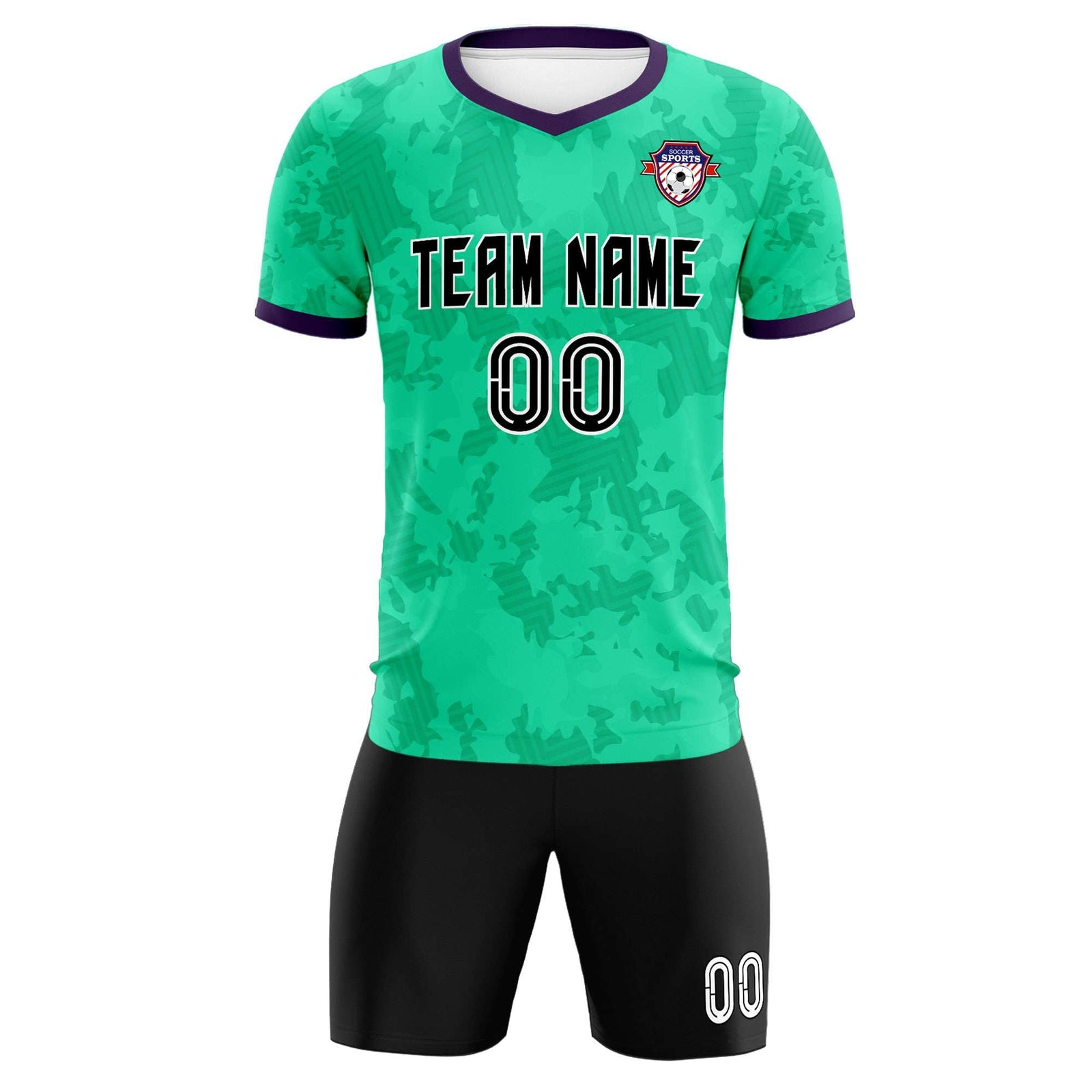 Custom Neon Green Camo sports Soccer Tops/Sets Jersey
