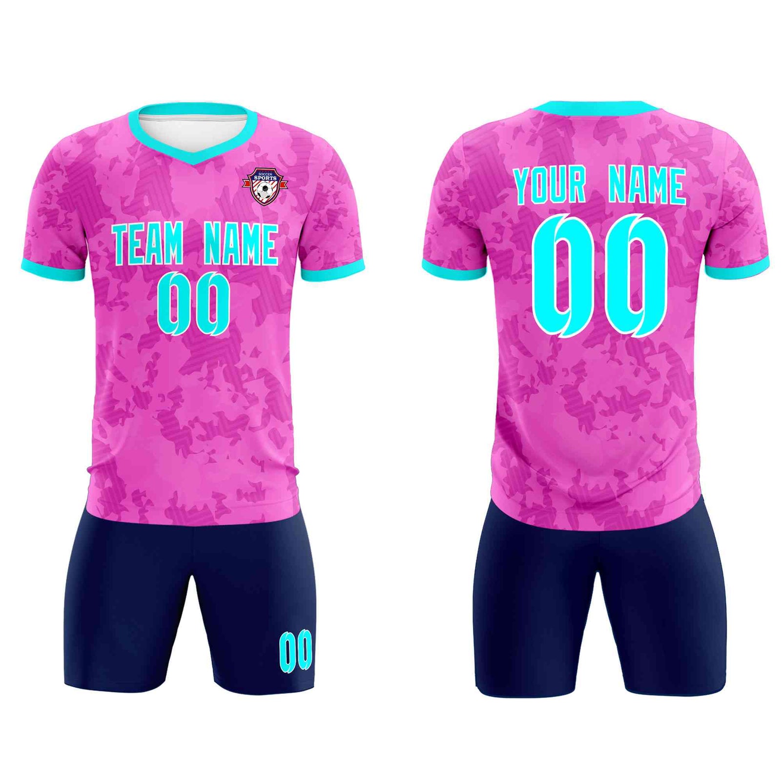 Custom Pink Camo sports Soccer Tops/Sets Jersey