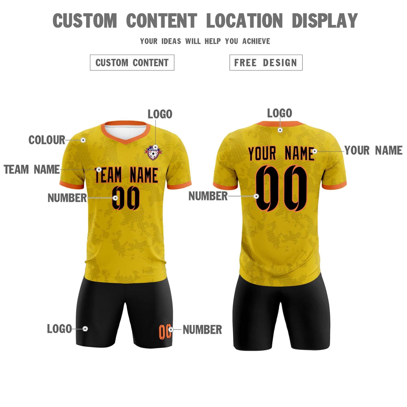 Custom Khaki Camo sports Soccer Tops/Sets Jersey