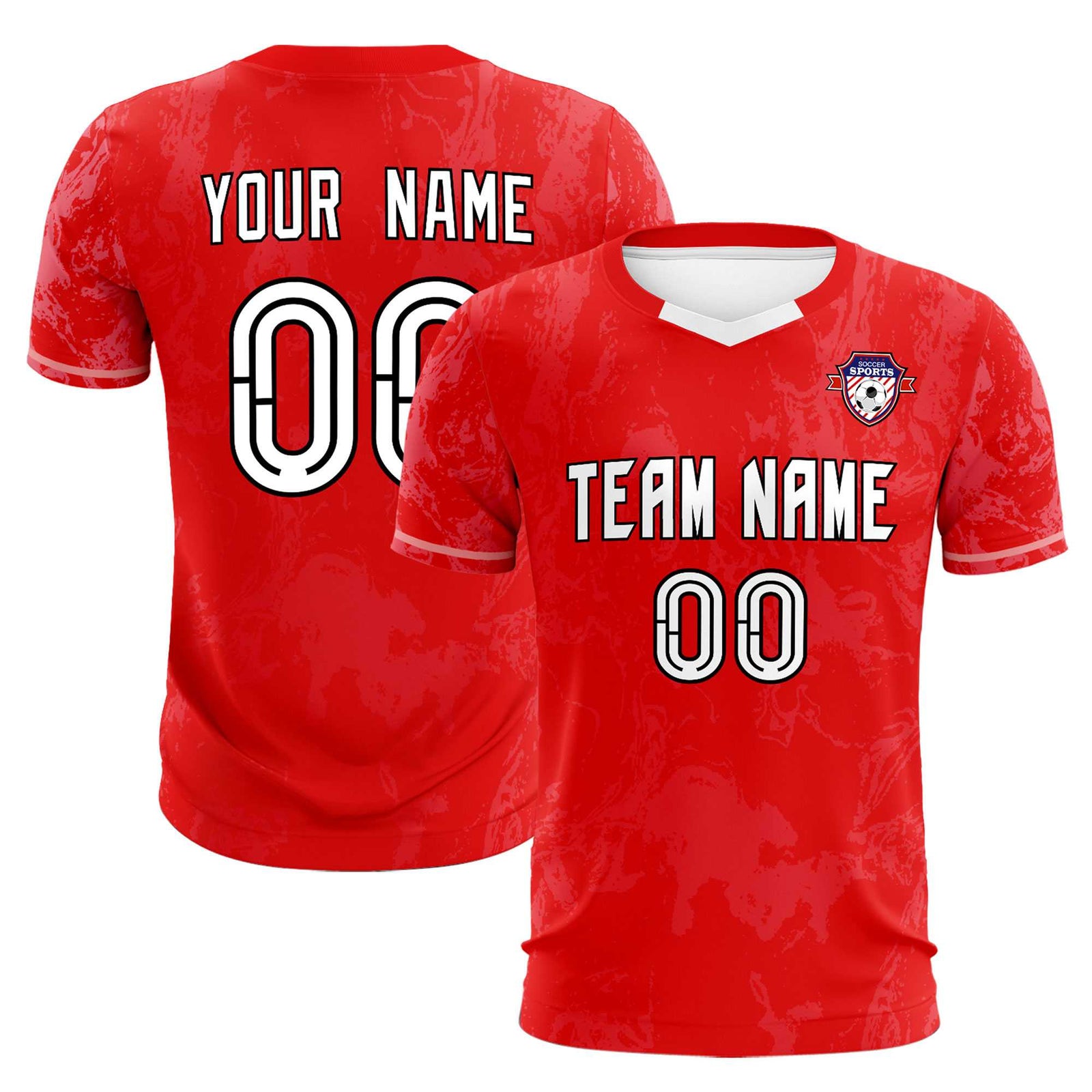 Custom Red Classic Graffiti Pattern Sportswear Soccer Tops/Sets Jersey