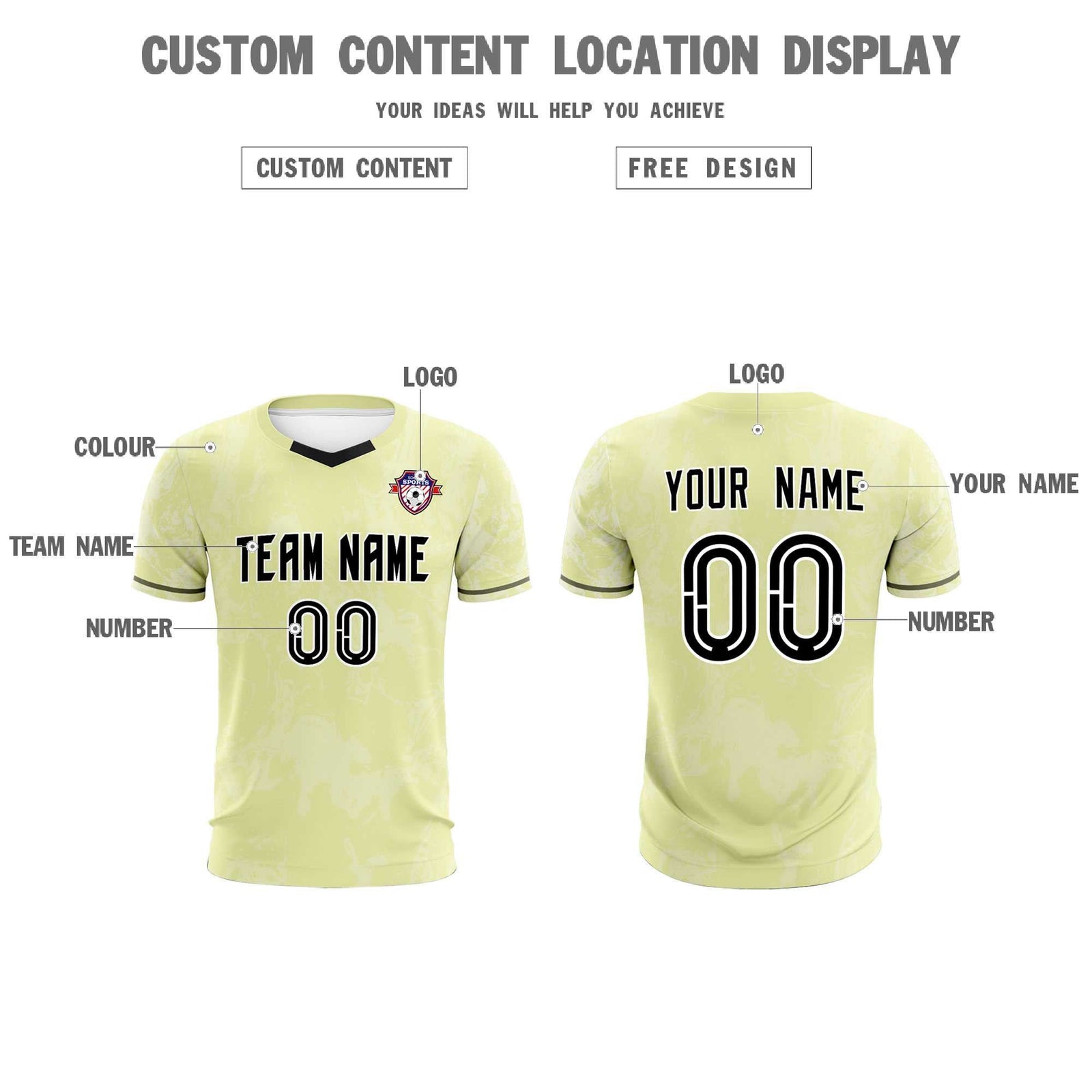 Custom Cream Classic Graffiti Pattern Sportswear Soccer Tops/Sets Jersey