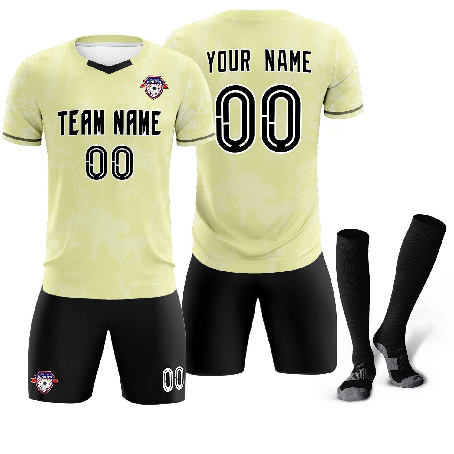 Custom Cream Classic Graffiti Pattern Sportswear Soccer Tops/Sets Jersey