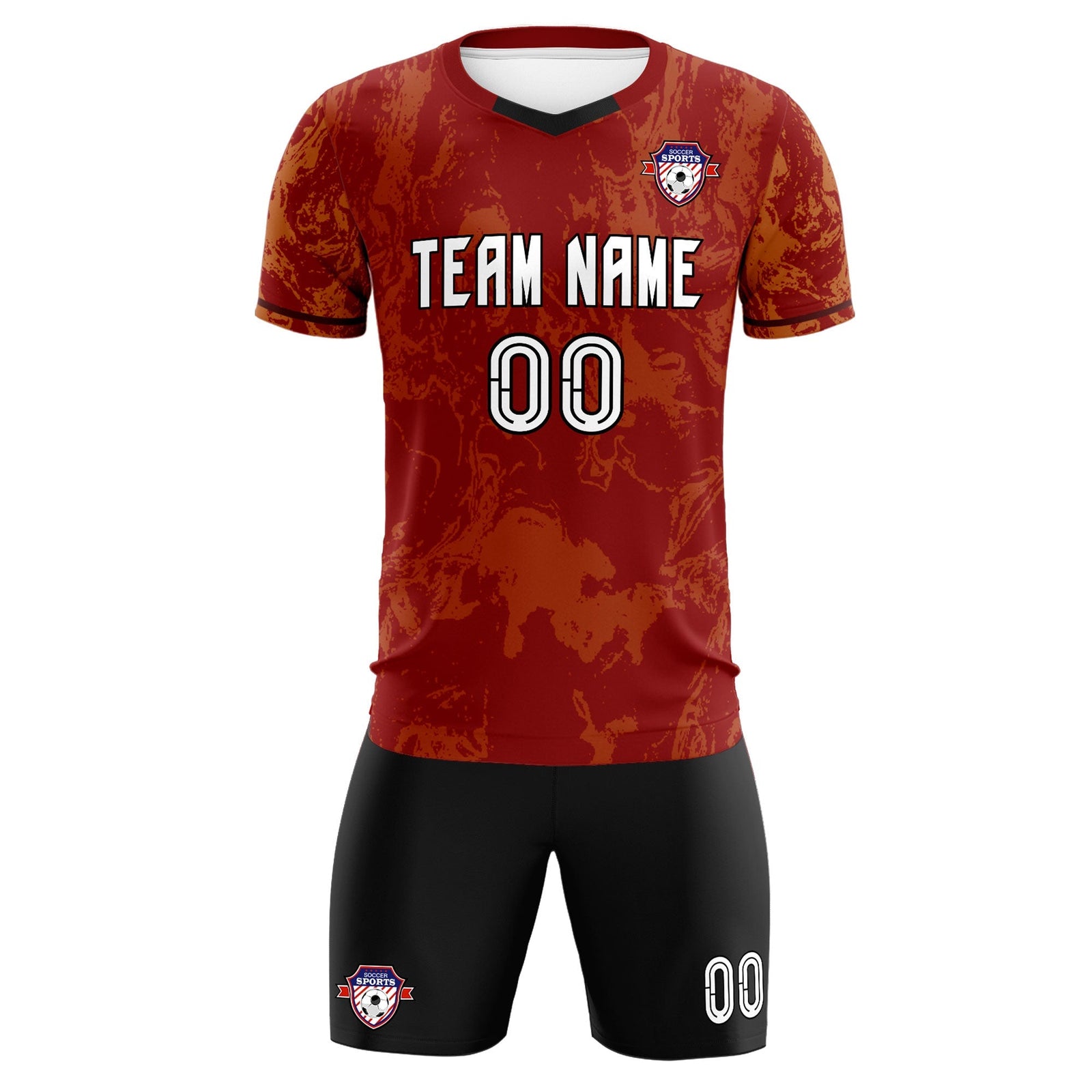 Custom Crimson Classic Graffiti Pattern Sportswear Soccer Tops/Sets Jersey