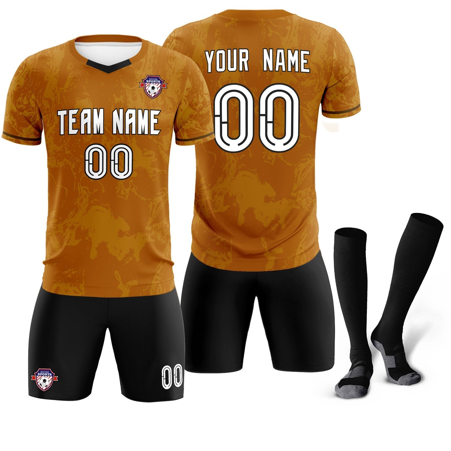 Custom Khaki Classic Graffiti Pattern Sportswear Soccer Tops/Sets Jersey