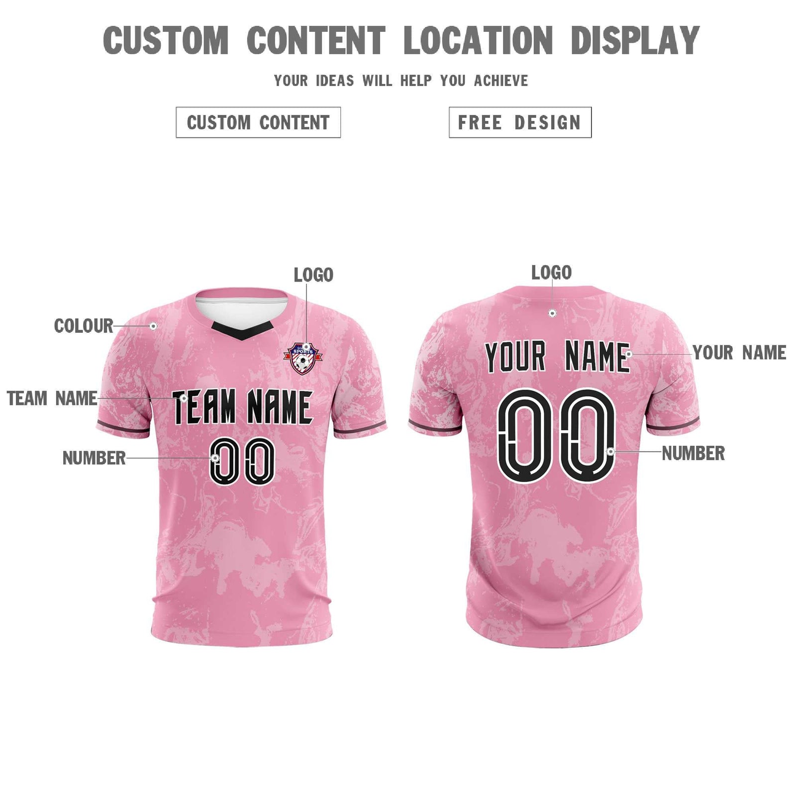 Custom Light Pink Classic Graffiti Pattern Sportswear Soccer Tops/Sets Jersey