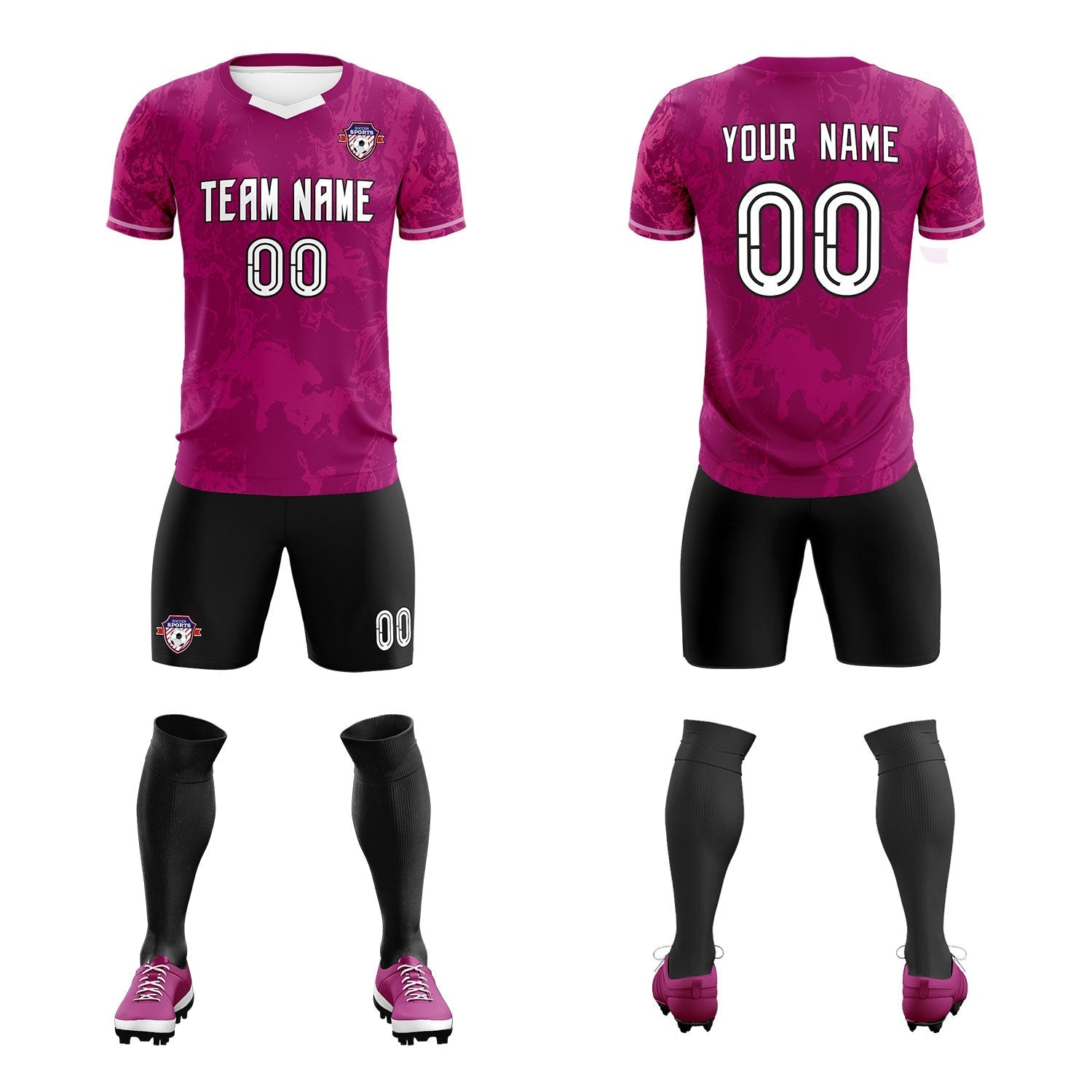 Custom Red Classic Graffiti Pattern Sportswear Soccer Tops/Sets Jersey