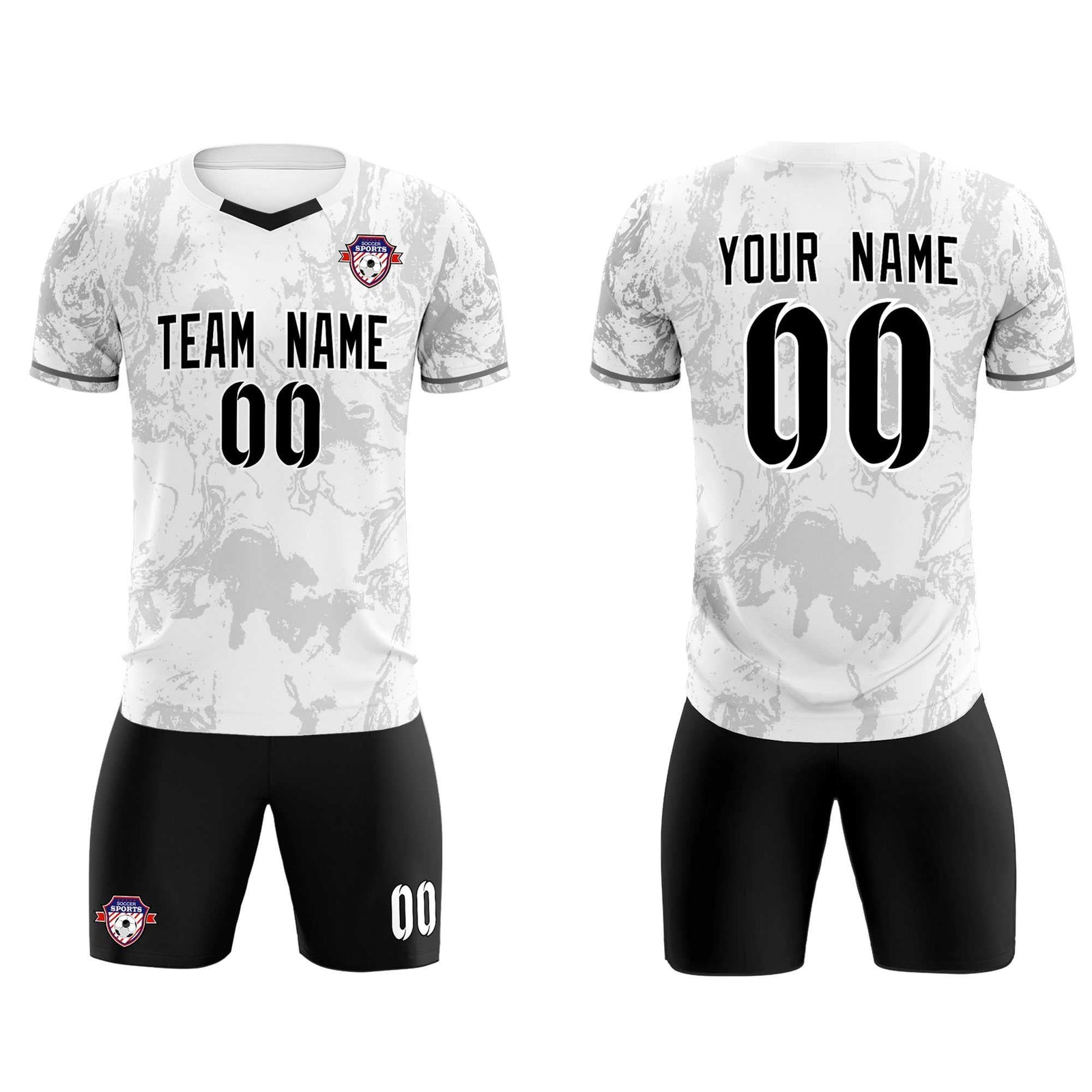 Custom White Classic Graffiti Pattern Sportswear Soccer Tops/Sets Jersey