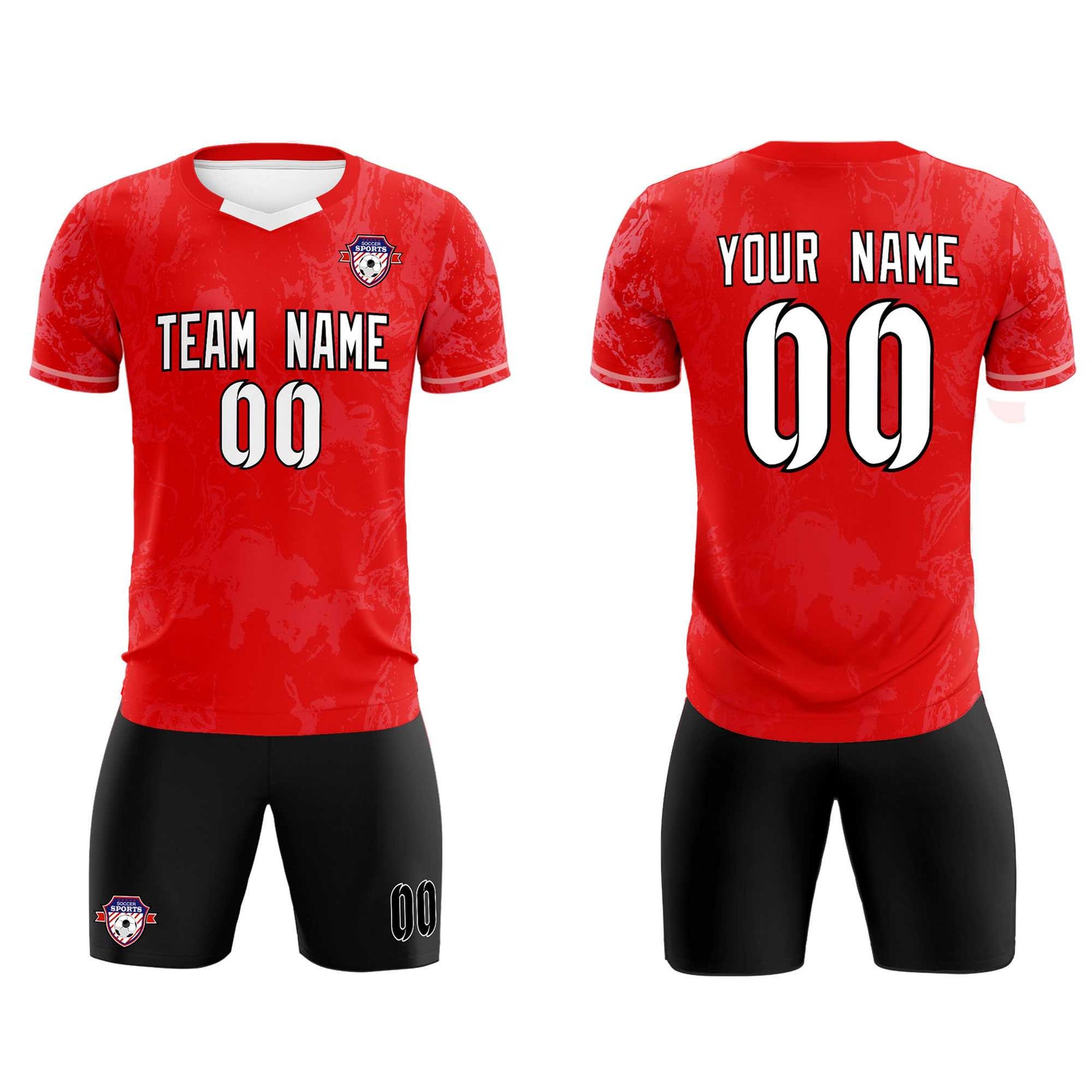 Custom Red Classic Graffiti Pattern Sportswear Soccer Tops/Sets Jersey