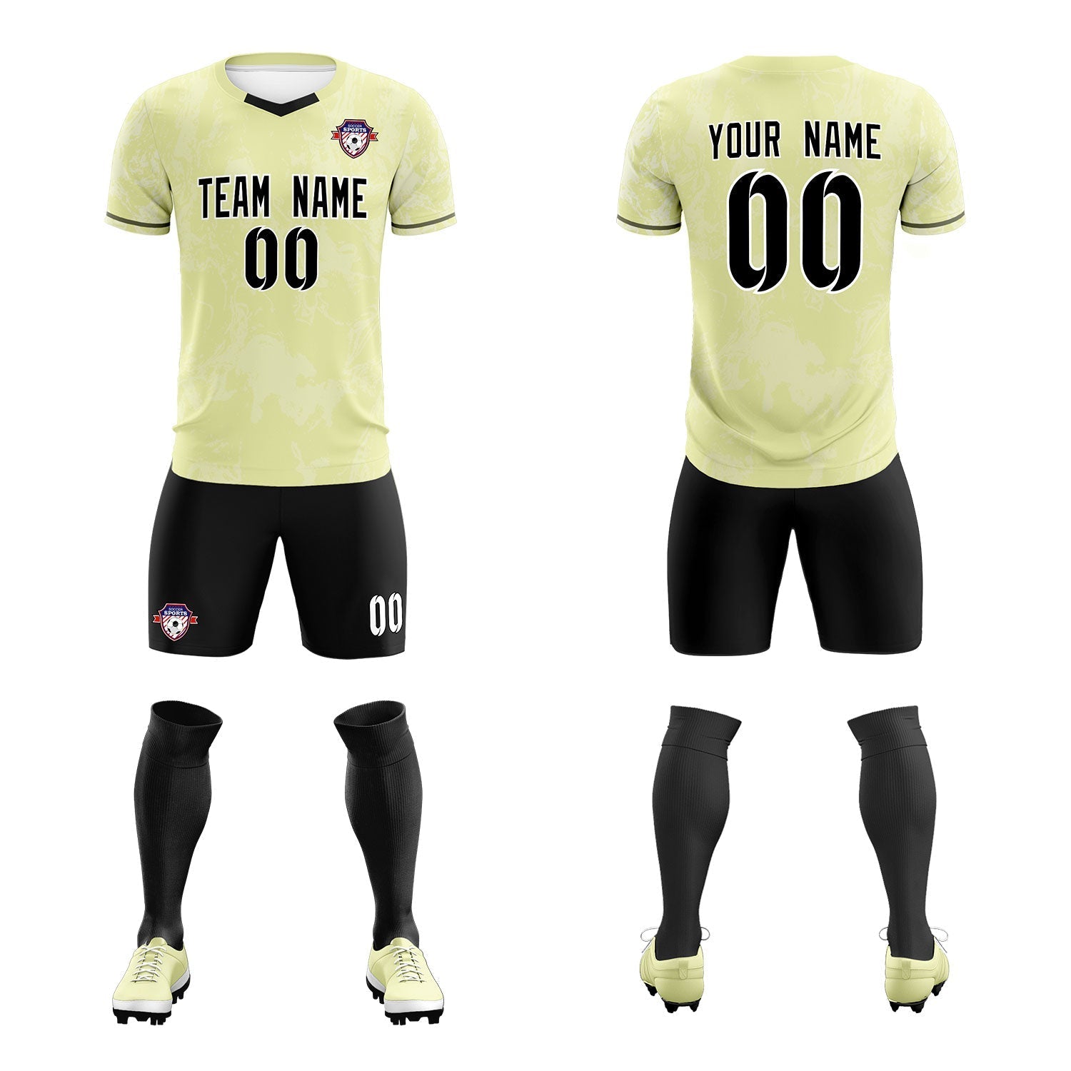 Custom Cream Classic Graffiti Pattern Sportswear Soccer Tops/Sets Jersey