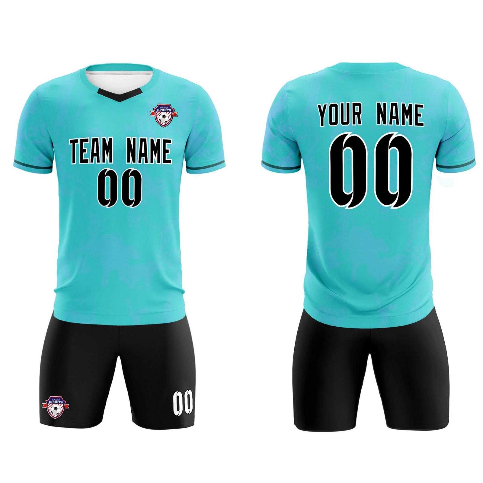 Custom Sky Blue Classic Graffiti Pattern Sportswear Soccer Tops/Sets Jersey