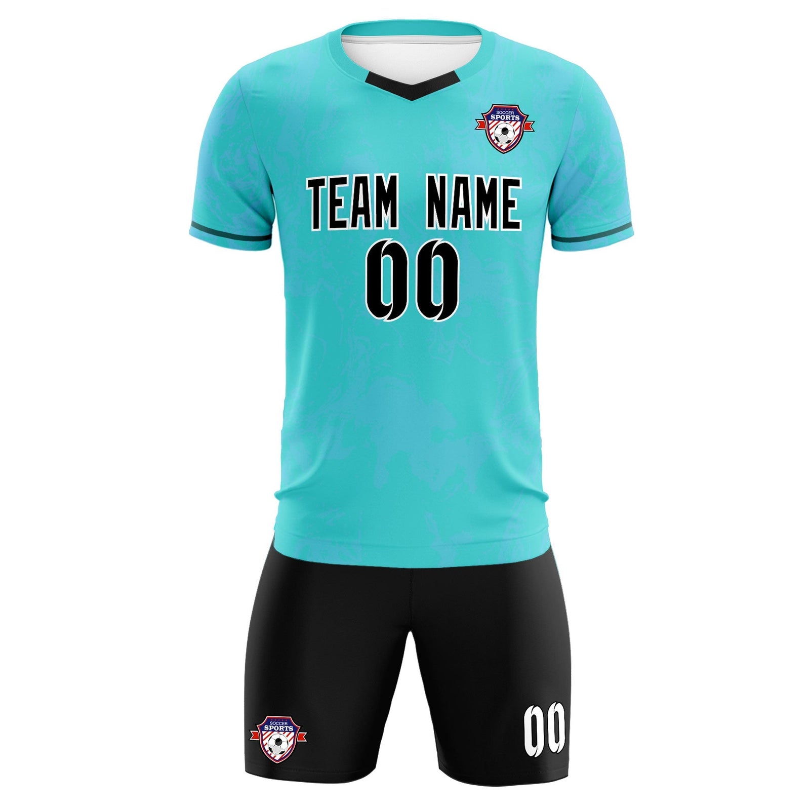 Custom Sky Blue Classic Graffiti Pattern Sportswear Soccer Tops/Sets Jersey