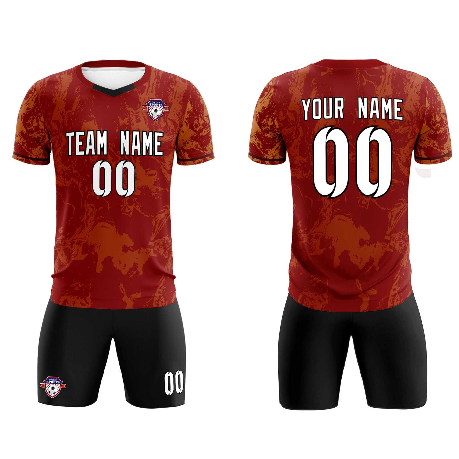 Custom Crimson Classic Graffiti Pattern Sportswear Soccer Tops/Sets Jersey