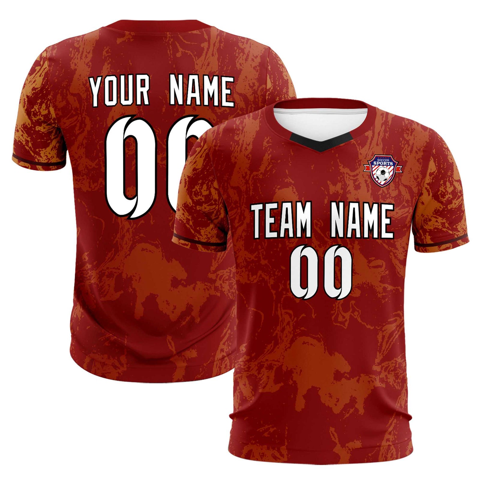 Custom Crimson Classic Graffiti Pattern Sportswear Soccer Tops/Sets Jersey