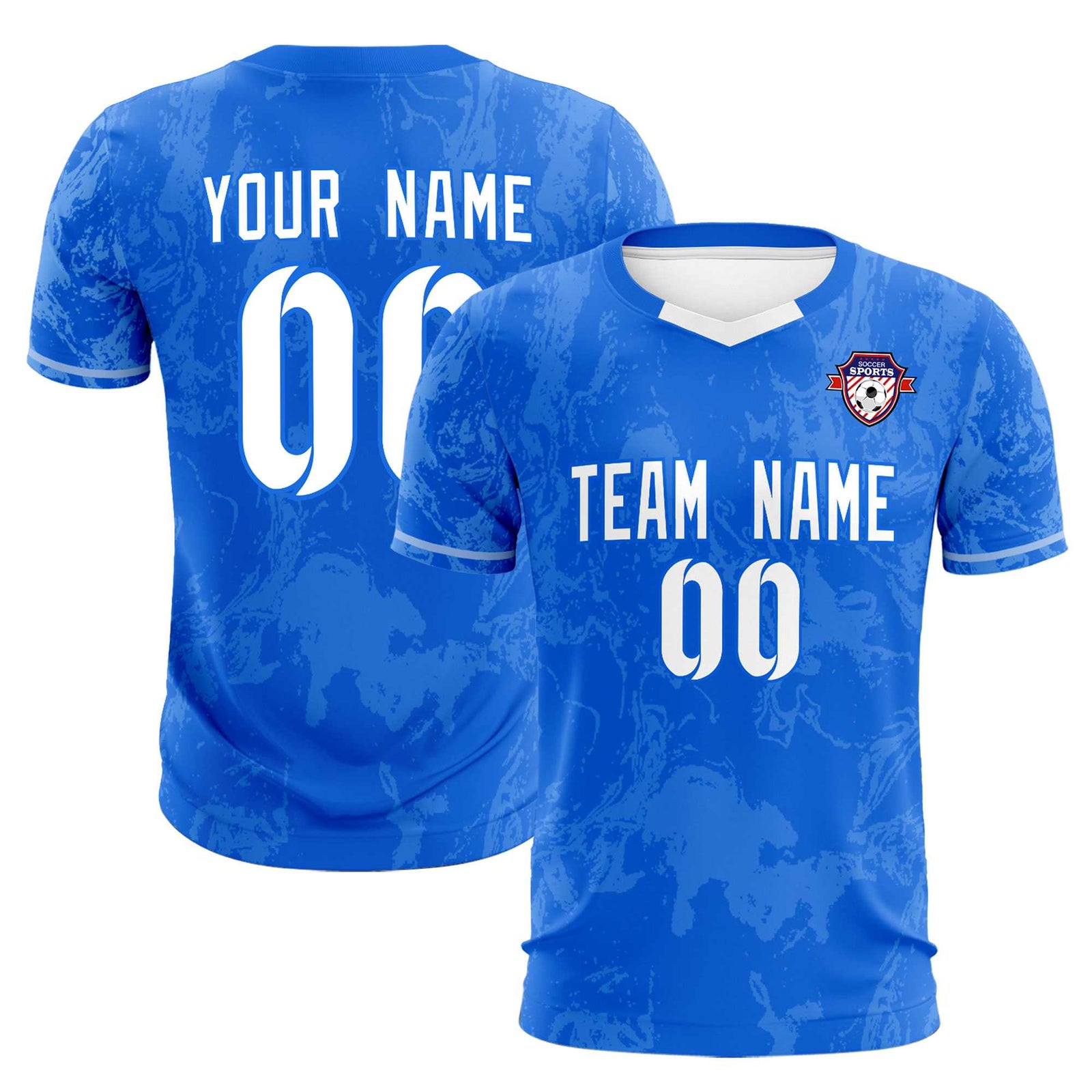 Custom Royal Classic Graffiti Pattern Sportswear Soccer Tops/Sets Jersey
