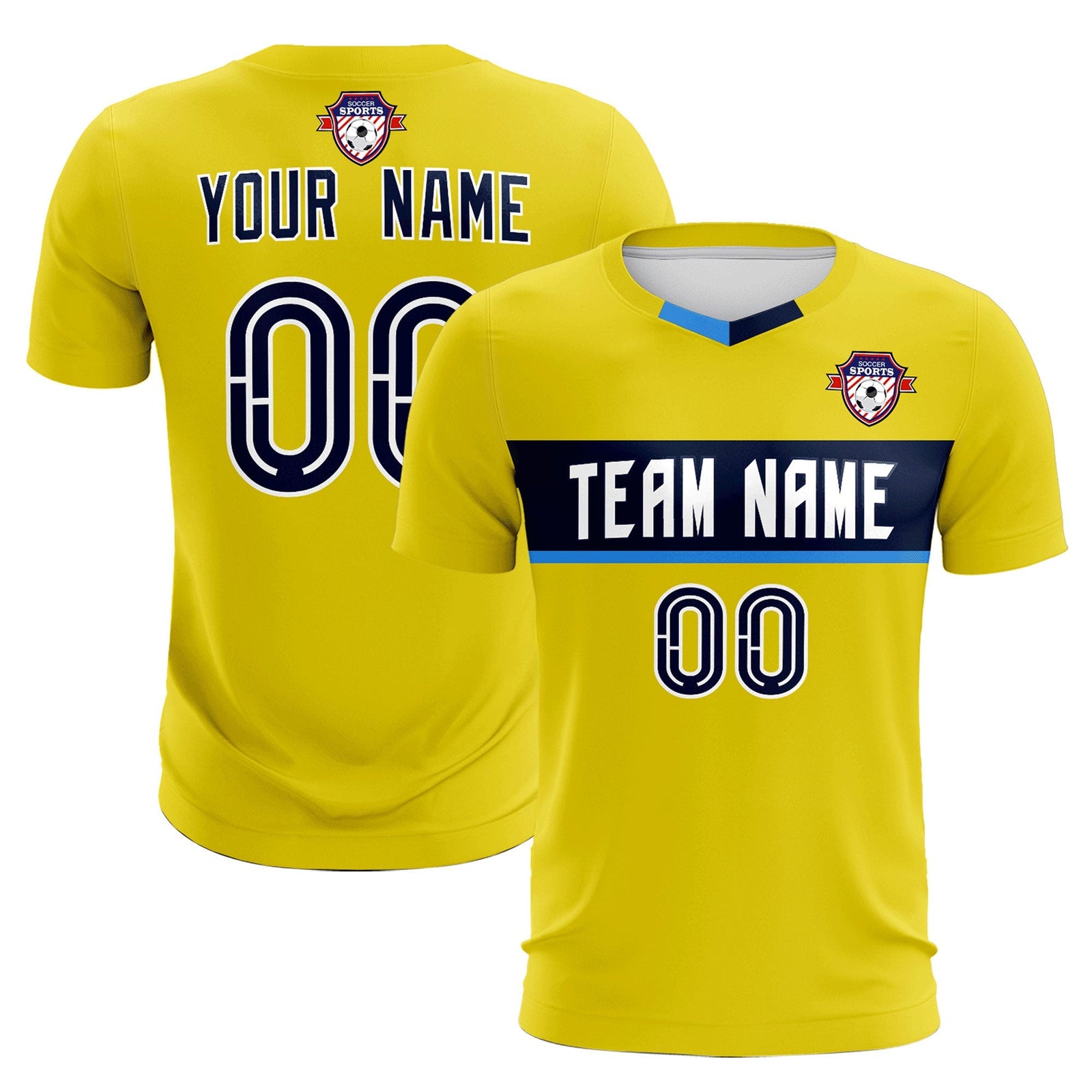 Custom Gold Classic Sports Sets Soccer Shirt Jersey