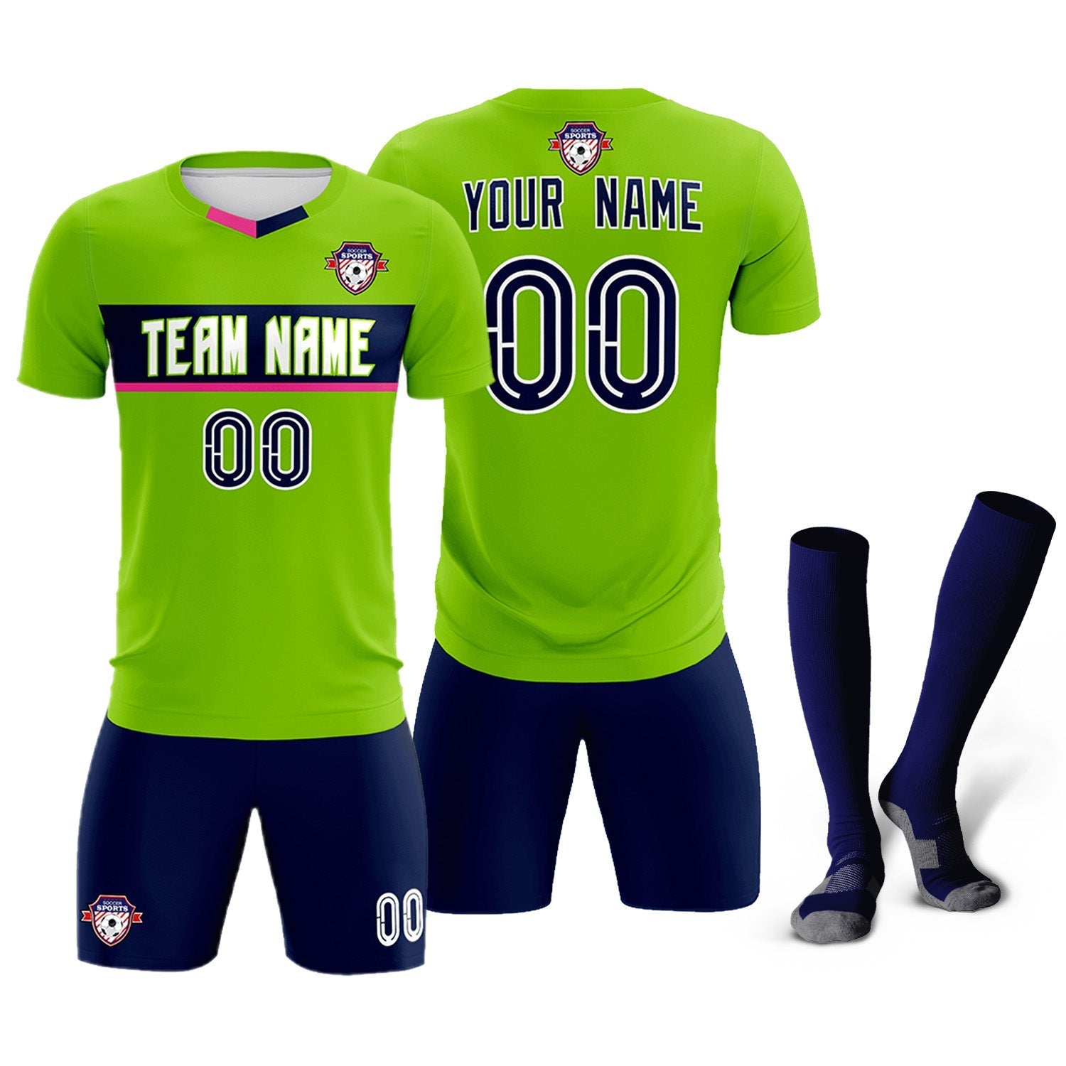 Custom Neon Green Classic Sports Sets Soccer Shirt Jersey
