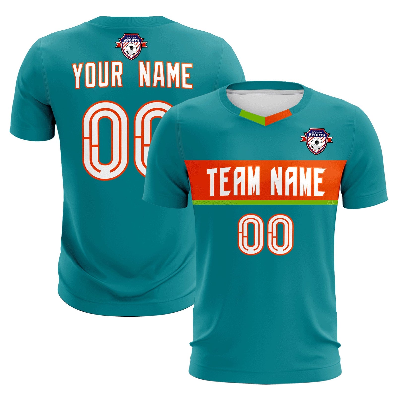 Custom Aqua Classic Sports Sets Soccer Shirt Jersey