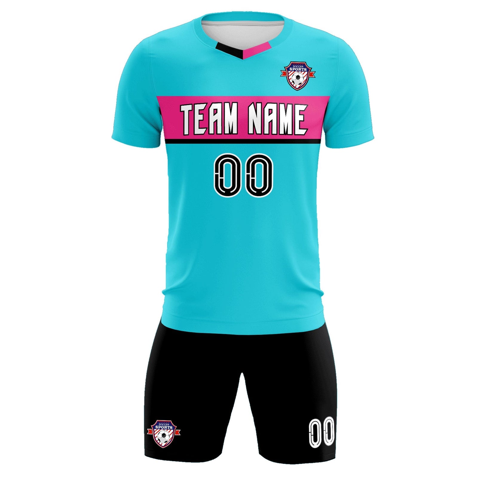 Custom Sky Blue Classic Sports Sets Soccer Shirt Jersey
