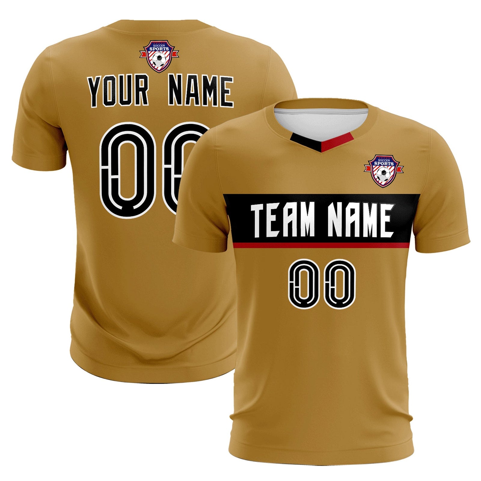 Custom Old Gold Classic Sports Sets Soccer Shirt Jersey