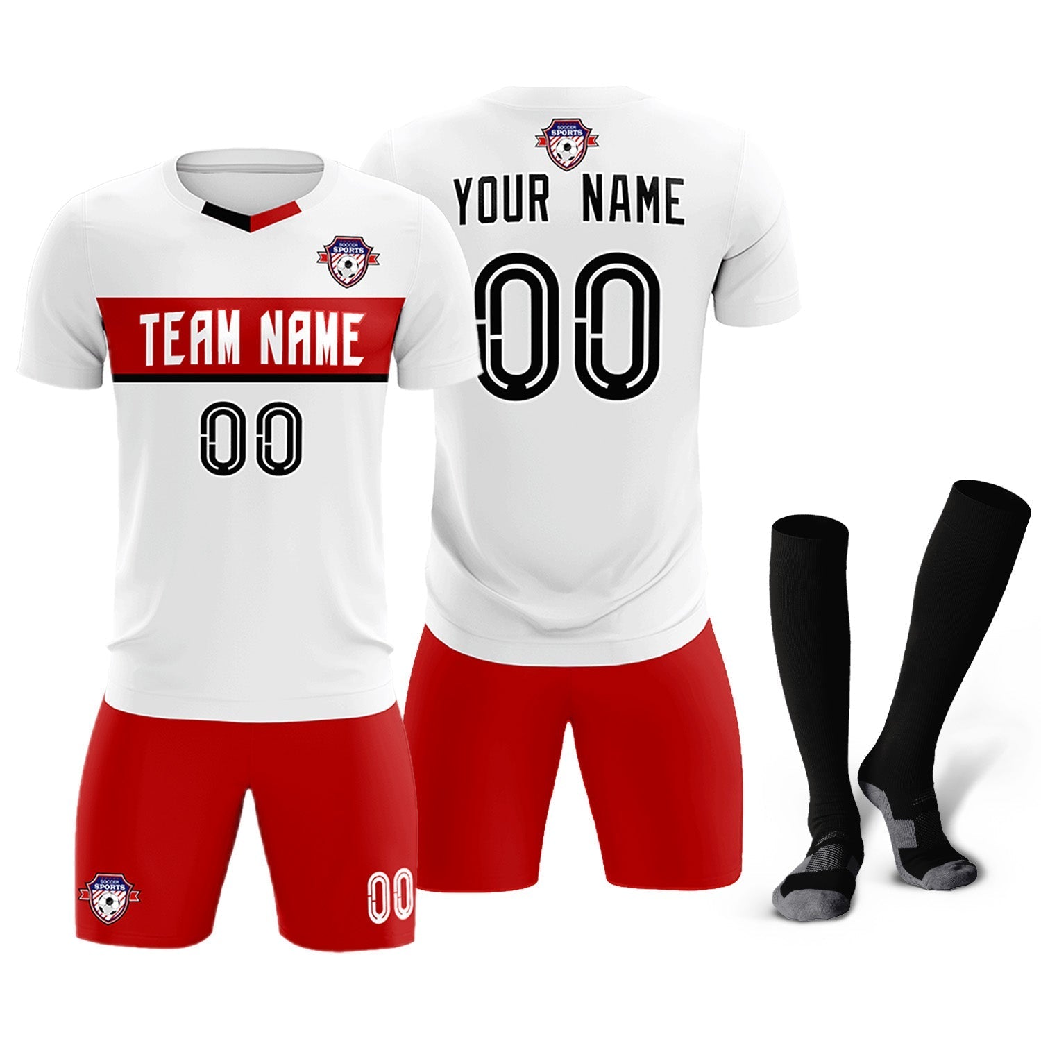 Custom White Classic Sports Sets Soccer Shirt Jersey