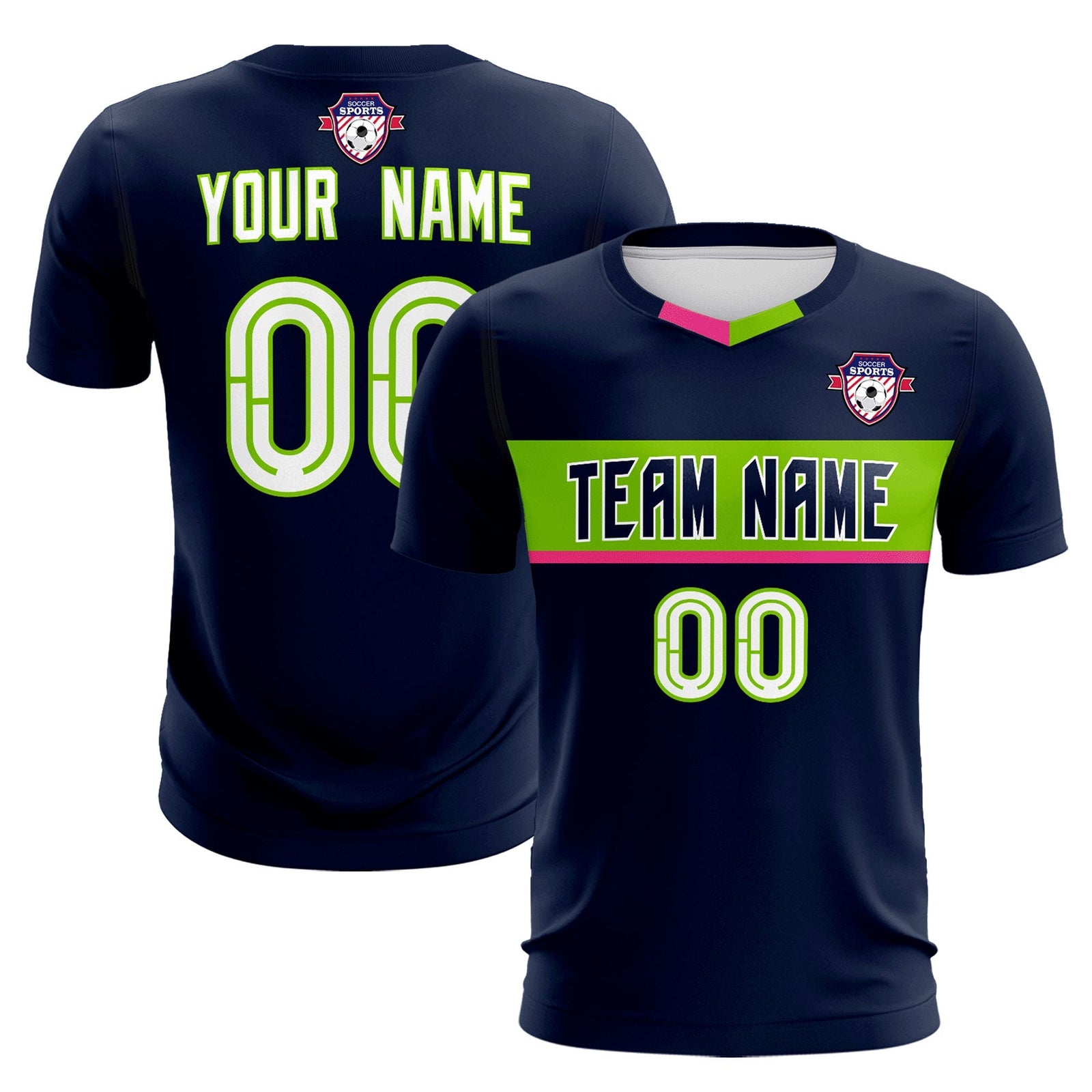 Custom Navy Classic Sports Sets Soccer Shirt Jersey