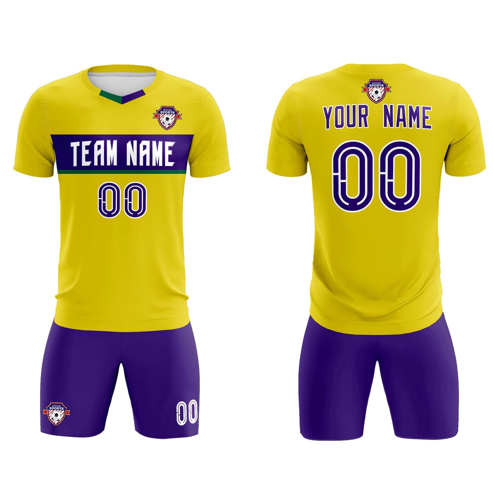 Custom Gold Classic Sports Sets Soccer Shirt Jersey