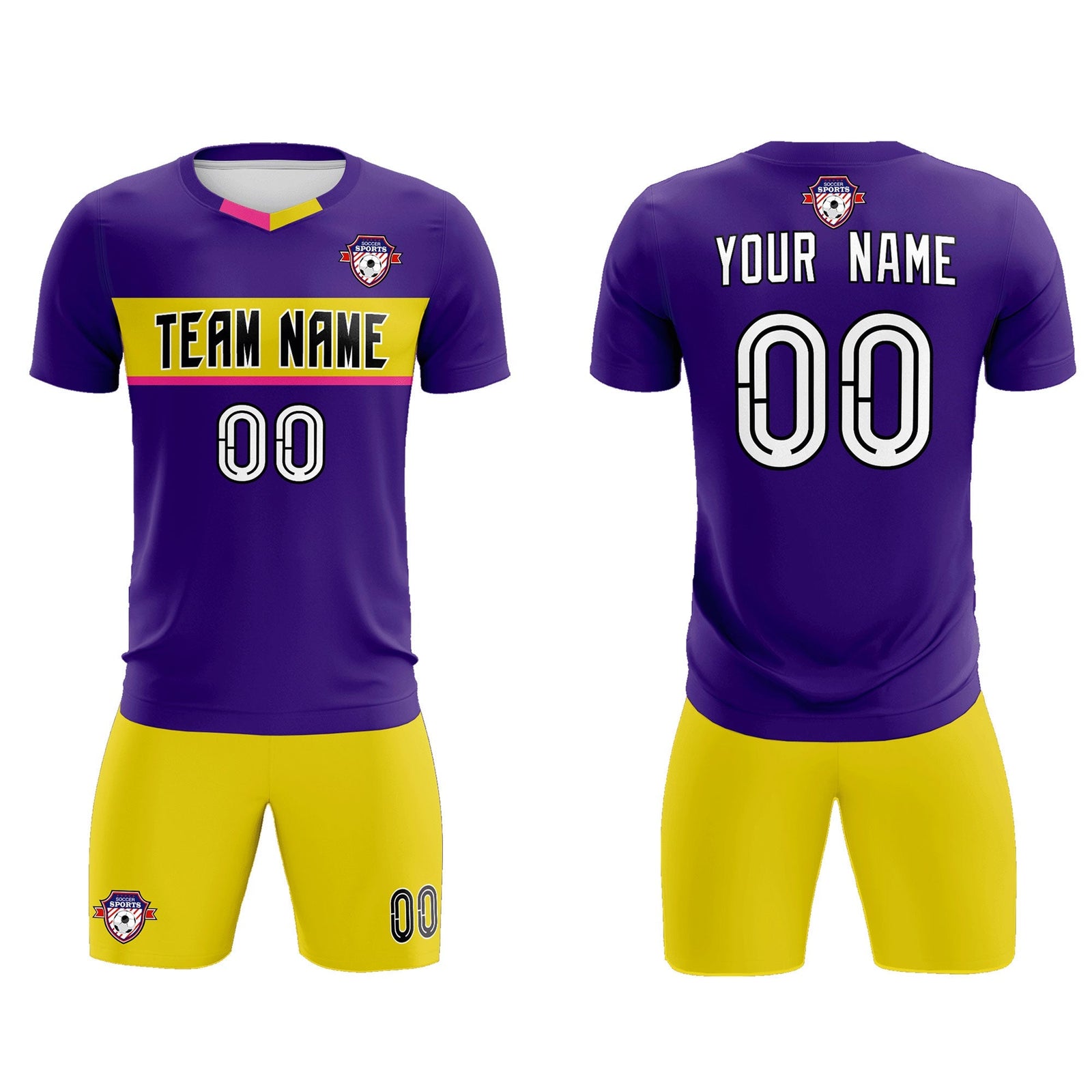 Custom Purple Classic Sports Sets Soccer Shirt Jersey