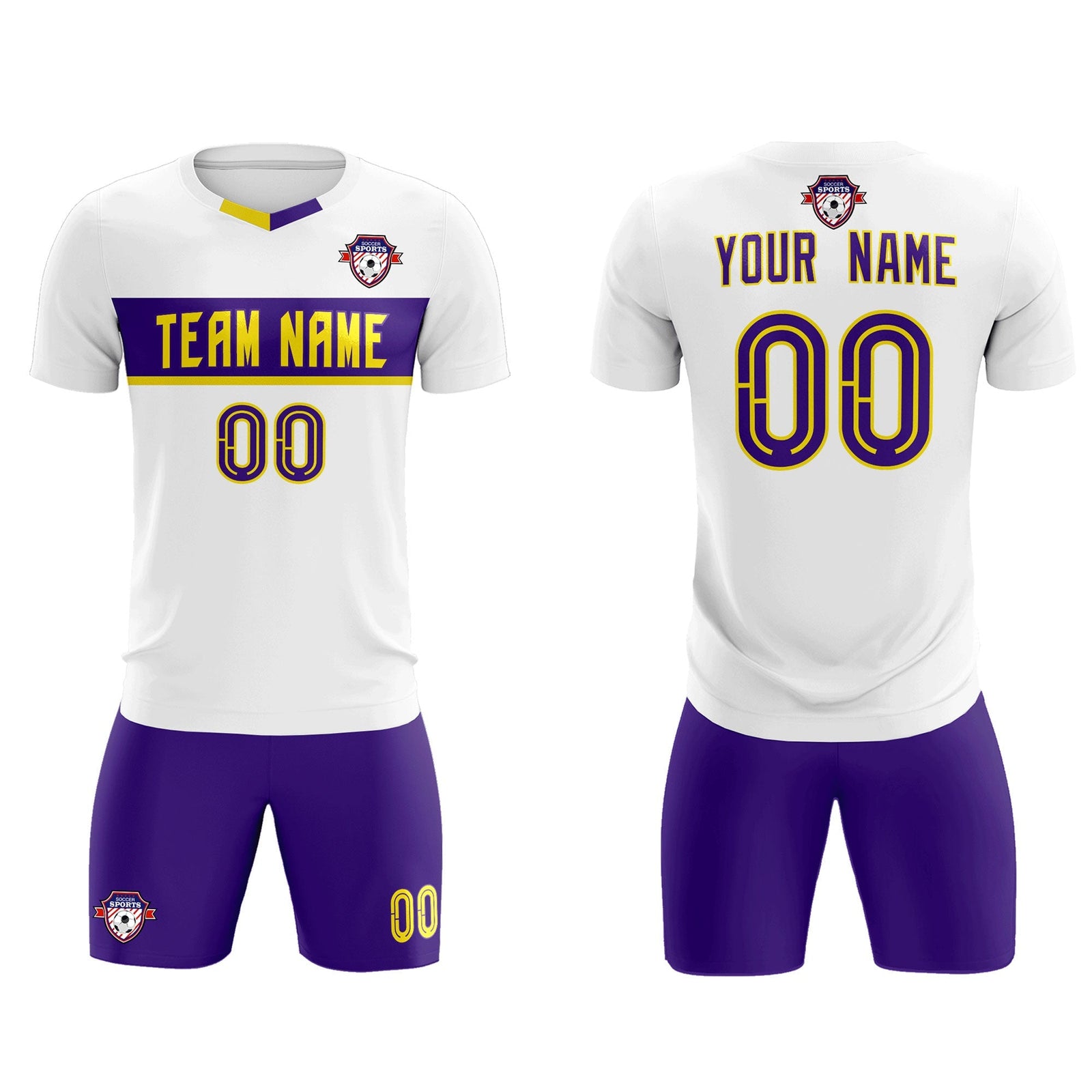 Custom White Classic Sports Sets Soccer Shirt Jersey