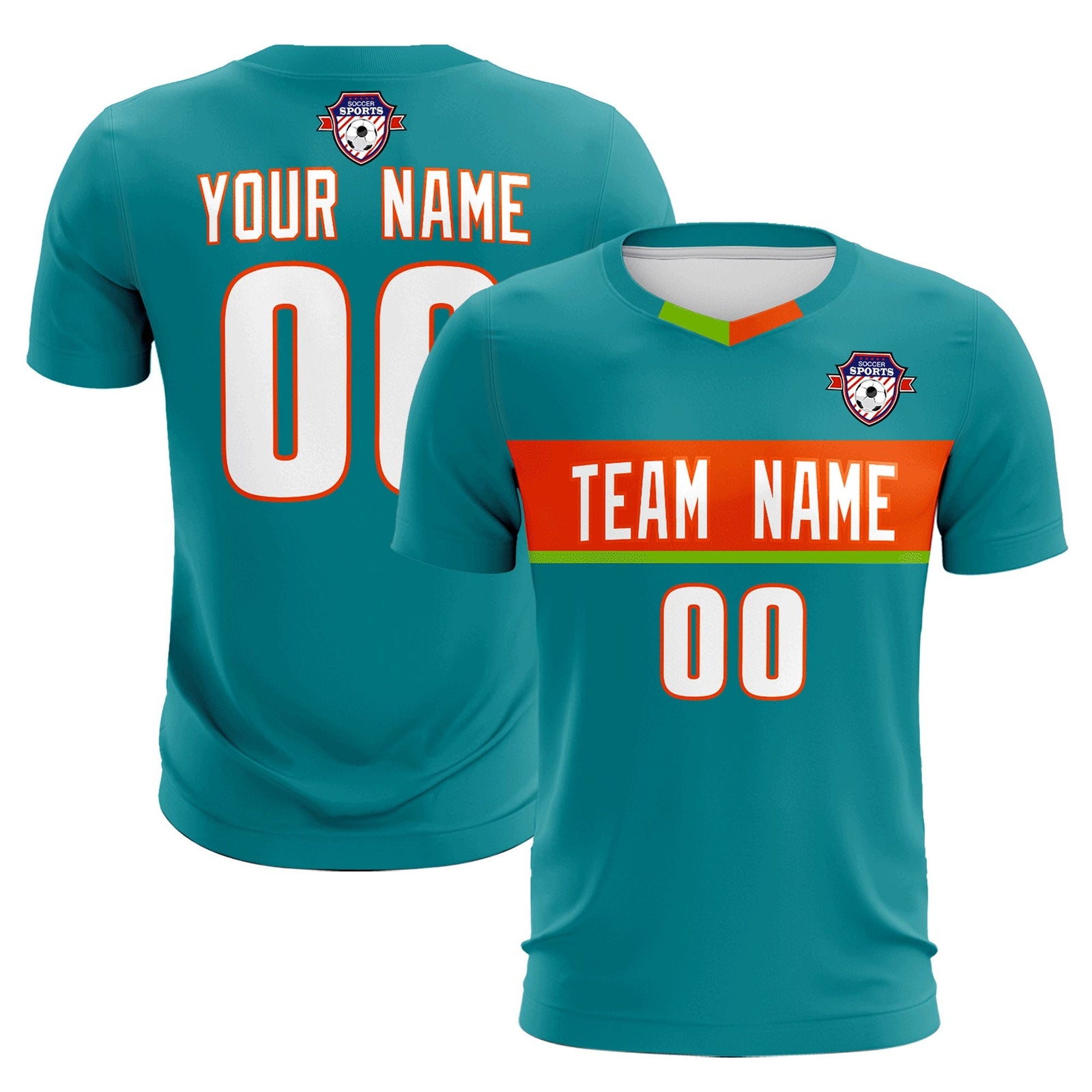 Custom Aqua Classic Sports Sets Soccer Shirt Jersey