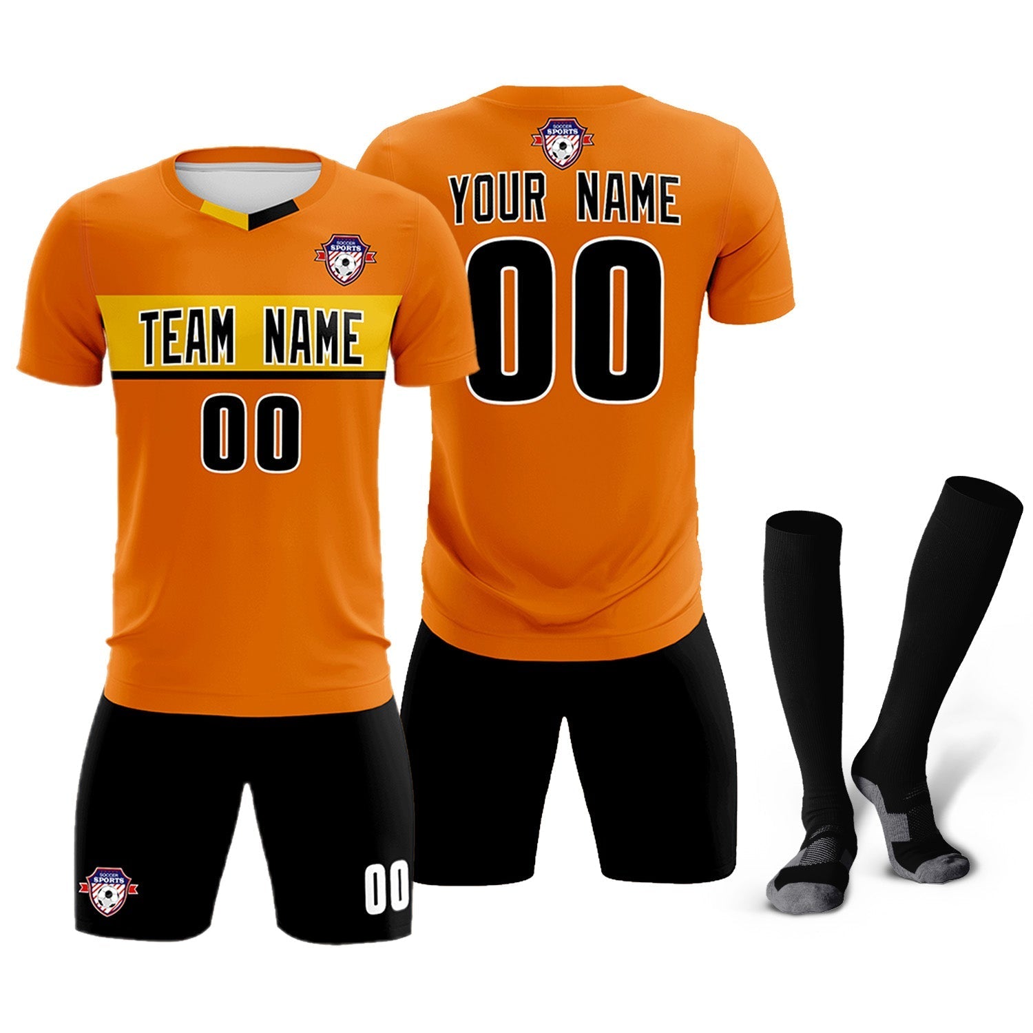 Custom Orange Classic Sports Sets Soccer Shirt Jersey