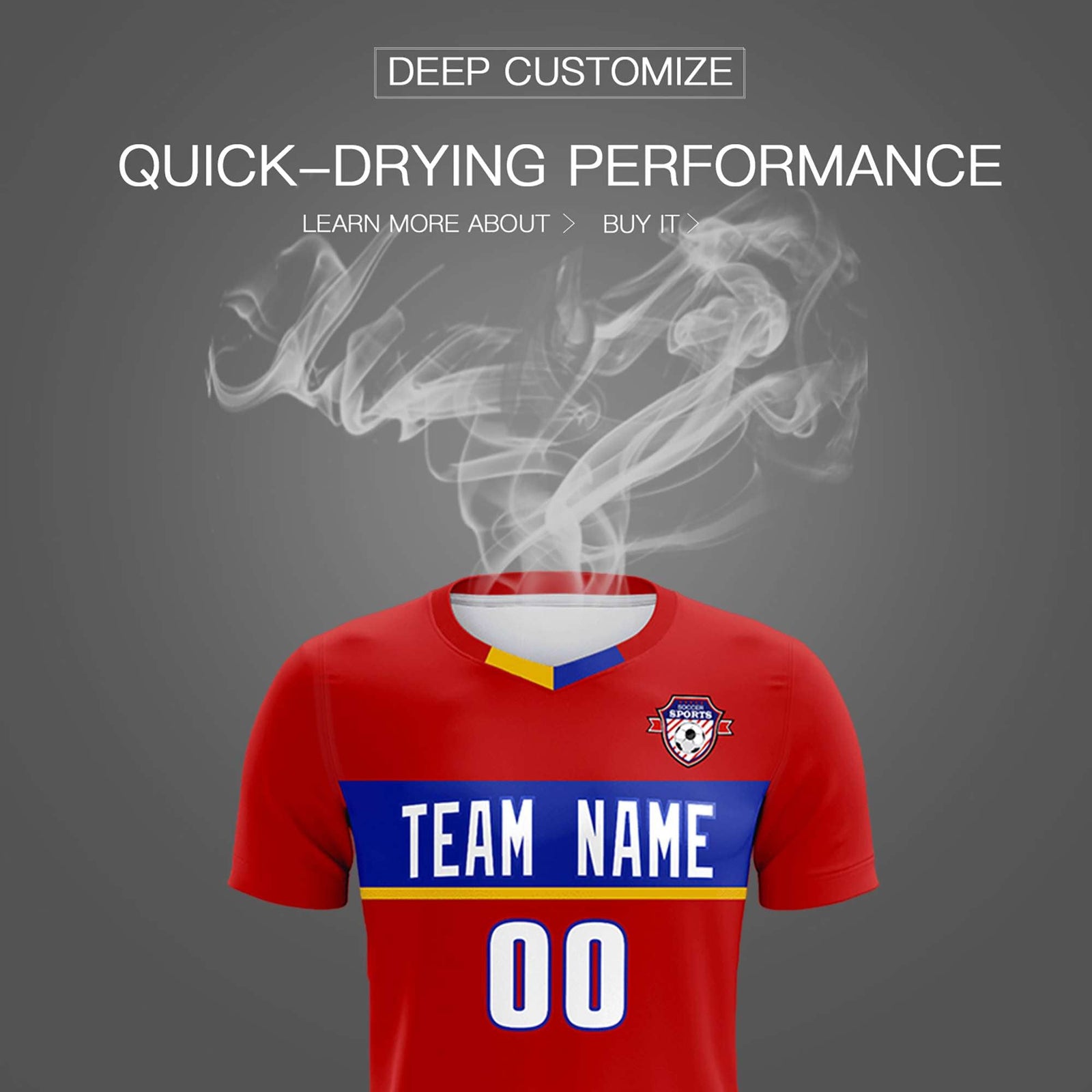 Custom Red Classic Sports Sets Soccer Shirt Jersey