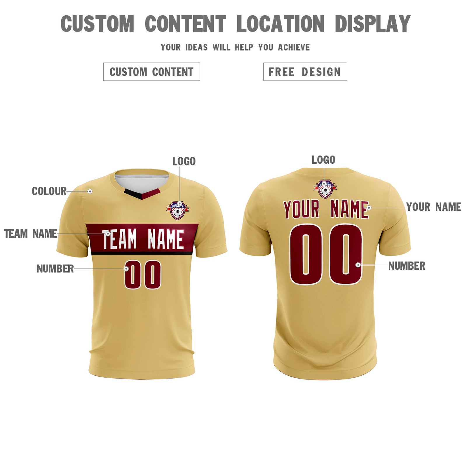 Custom Khaki Classic Sports Sets Soccer Shirt Jersey