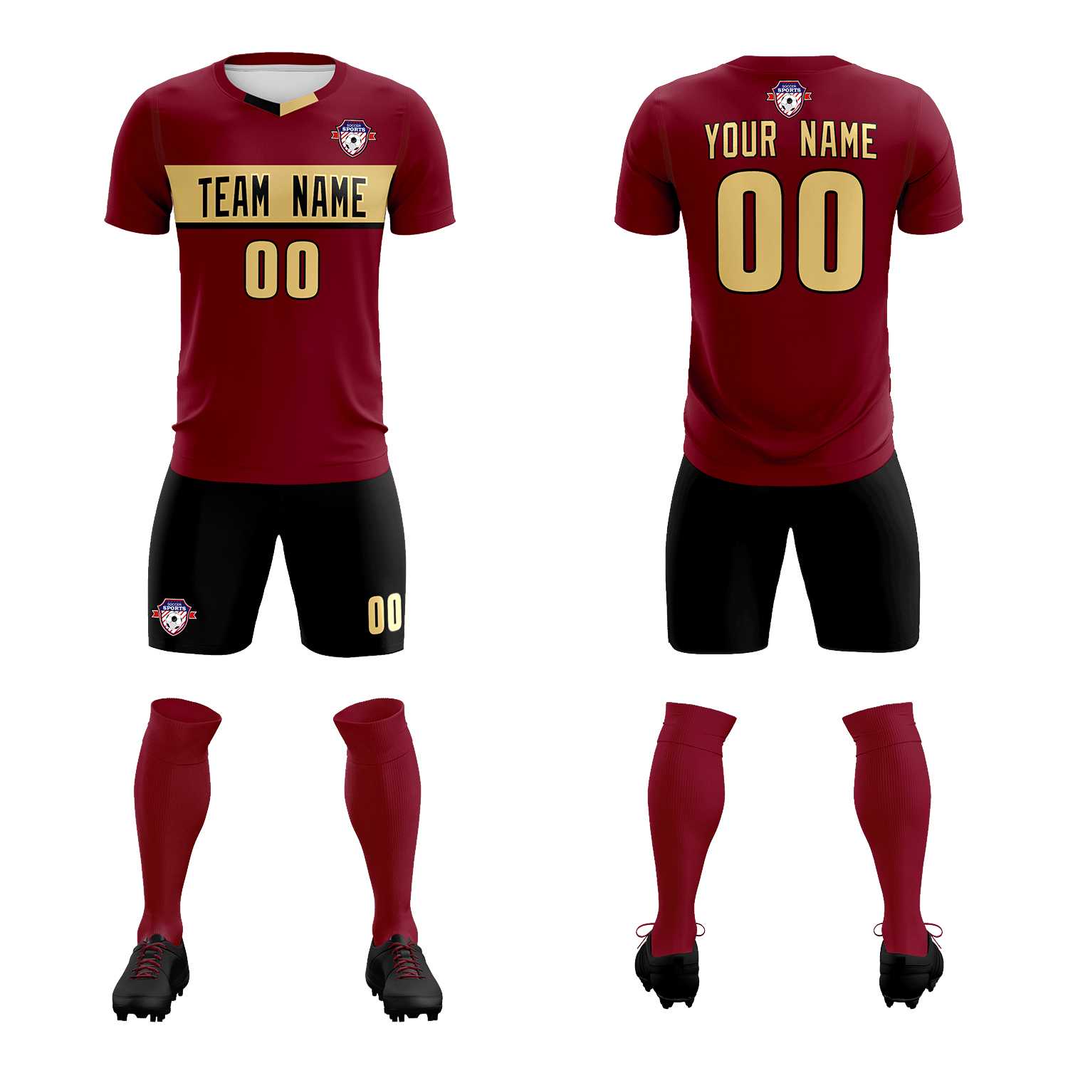 Custom Crimson Classic Sports Sets Soccer Shirt Jersey