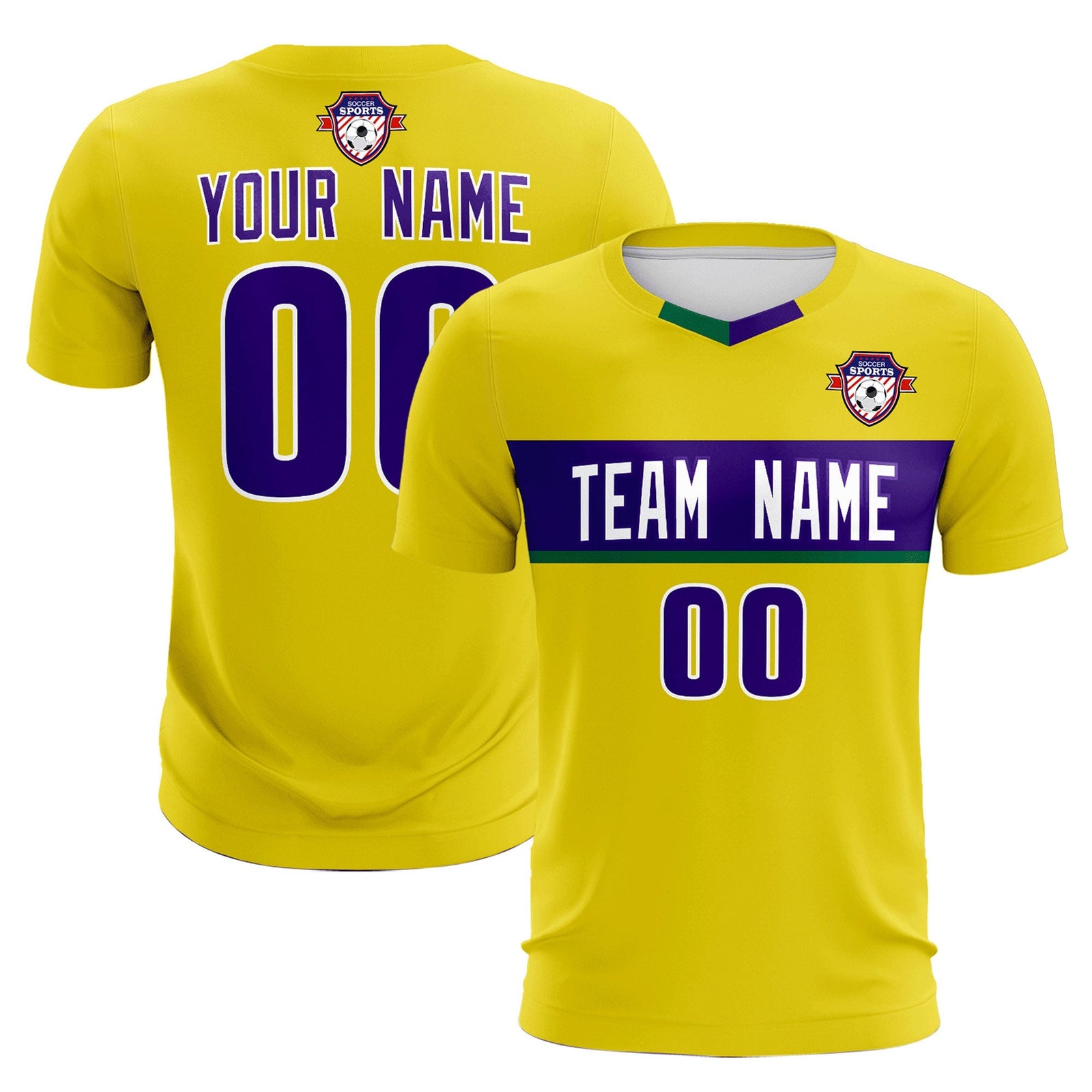 Custom Gold Classic Sports Sets Soccer Shirt Jersey