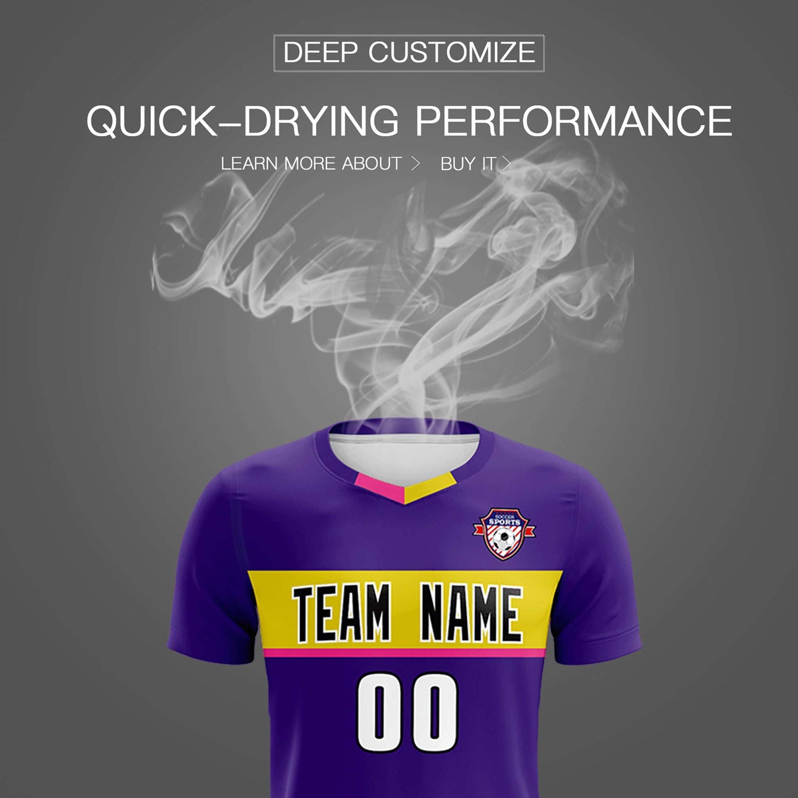 Custom Purple Classic Sports Sets Soccer Shirt Jersey