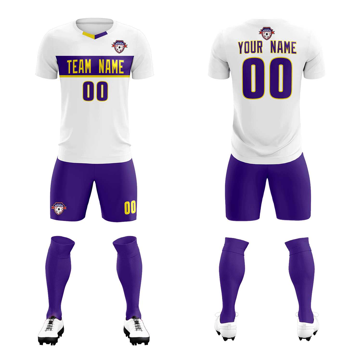 Custom White Classic Sports Sets Soccer Shirt Jersey