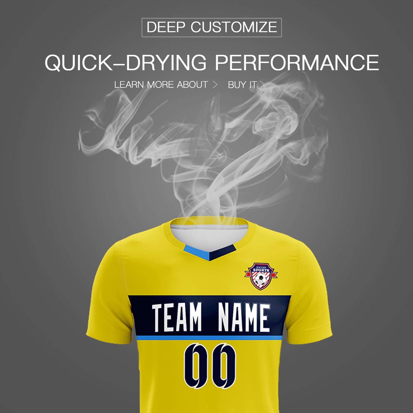 Custom Gold Classic Sports Sets Soccer Shirt Jersey