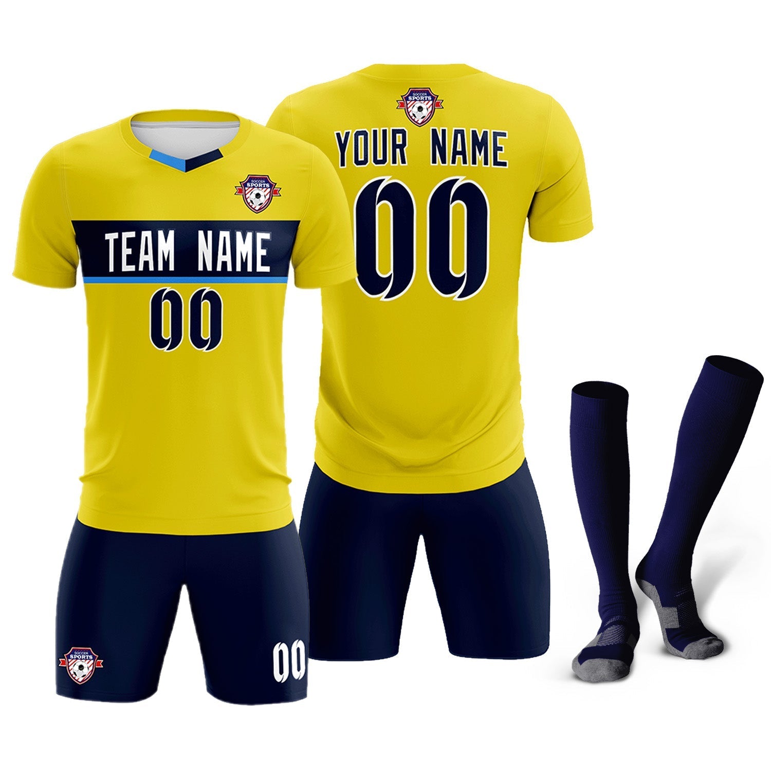 Custom Gold Classic Sports Sets Soccer Shirt Jersey