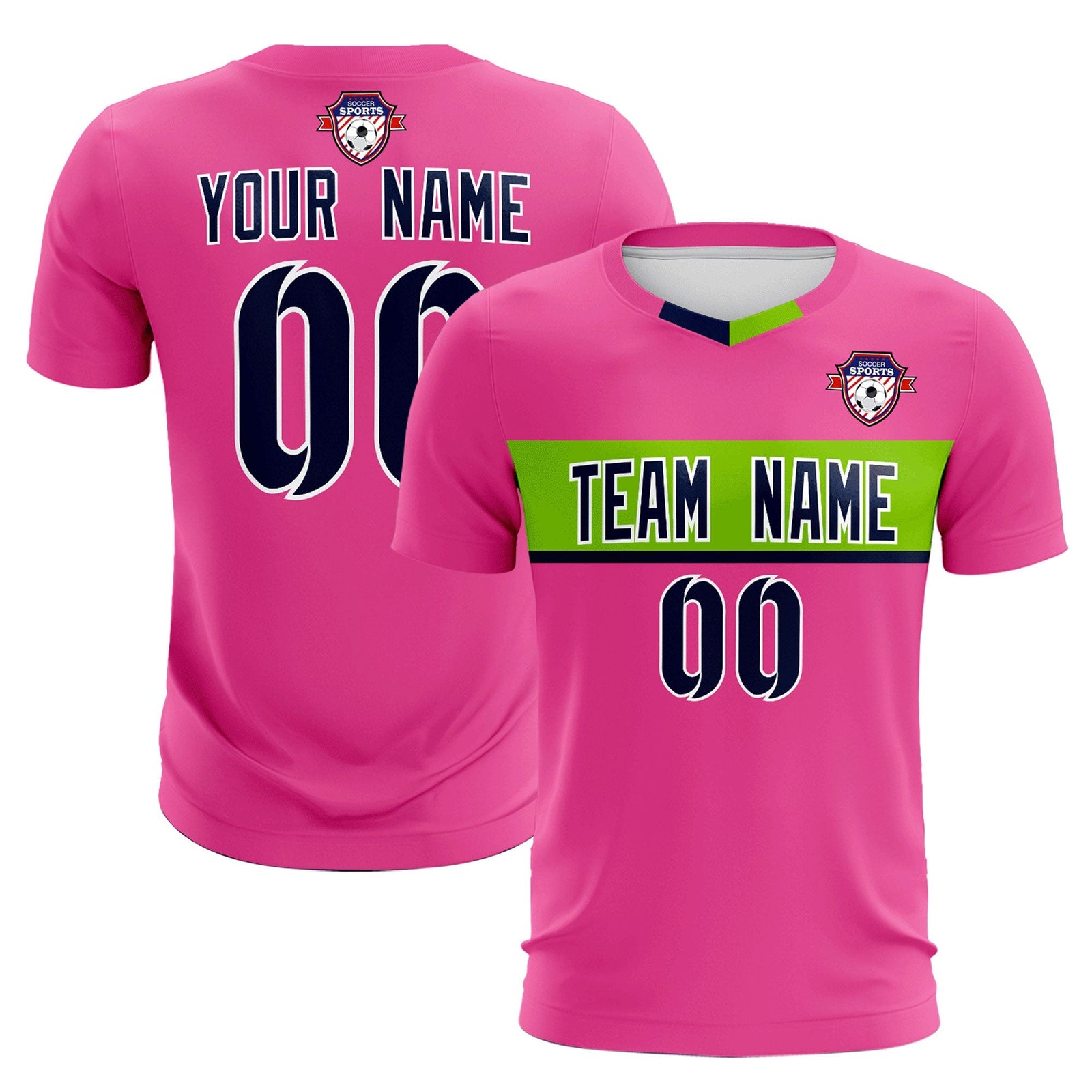 Custom Pink Classic Sports Sets Soccer Shirt Jersey