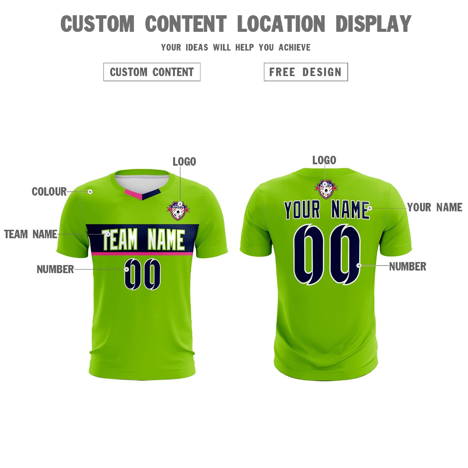 Custom Neon Green Classic Sports Sets Soccer Shirt Jersey