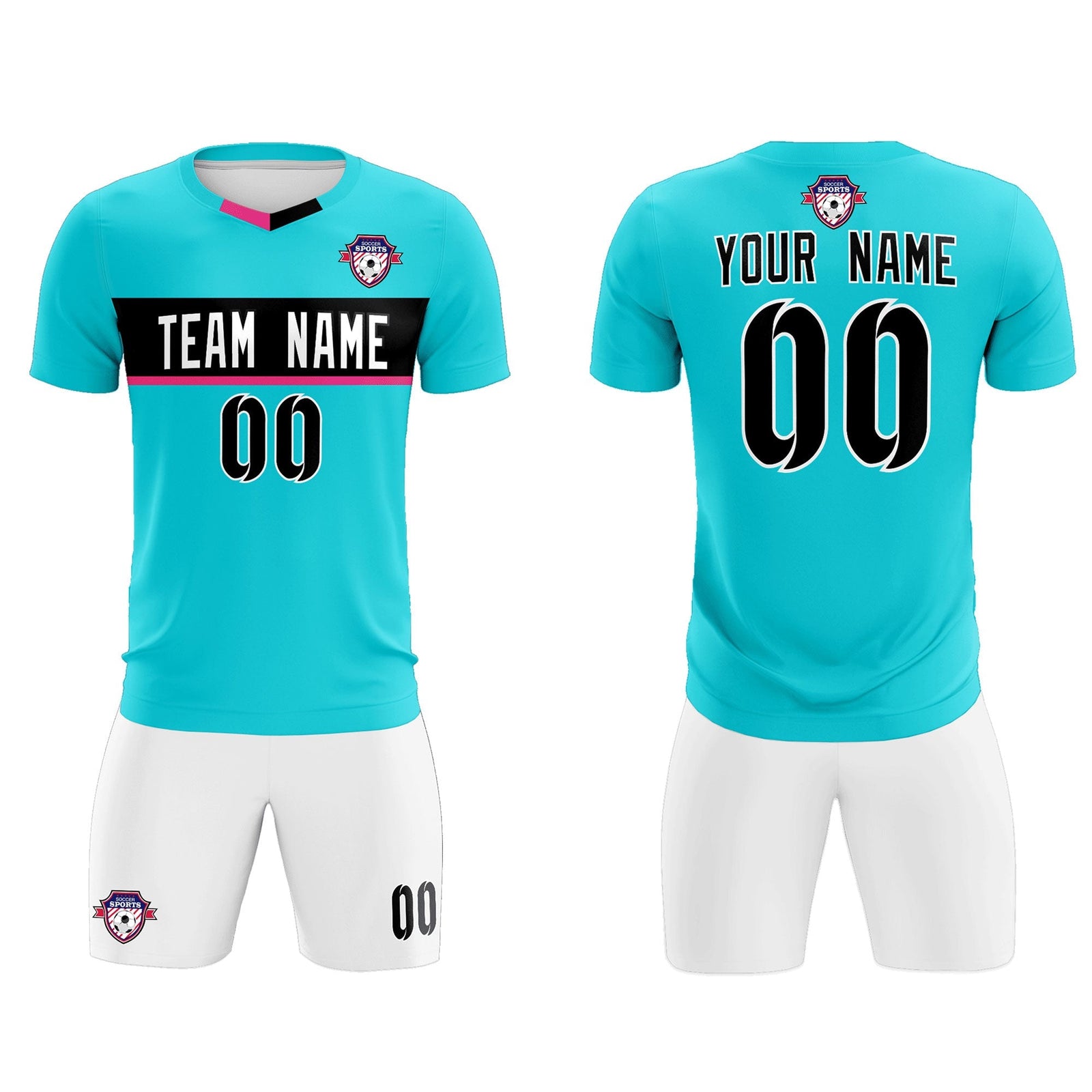 Custom Sky Blue Classic Sports Sets Soccer Shirt Jersey