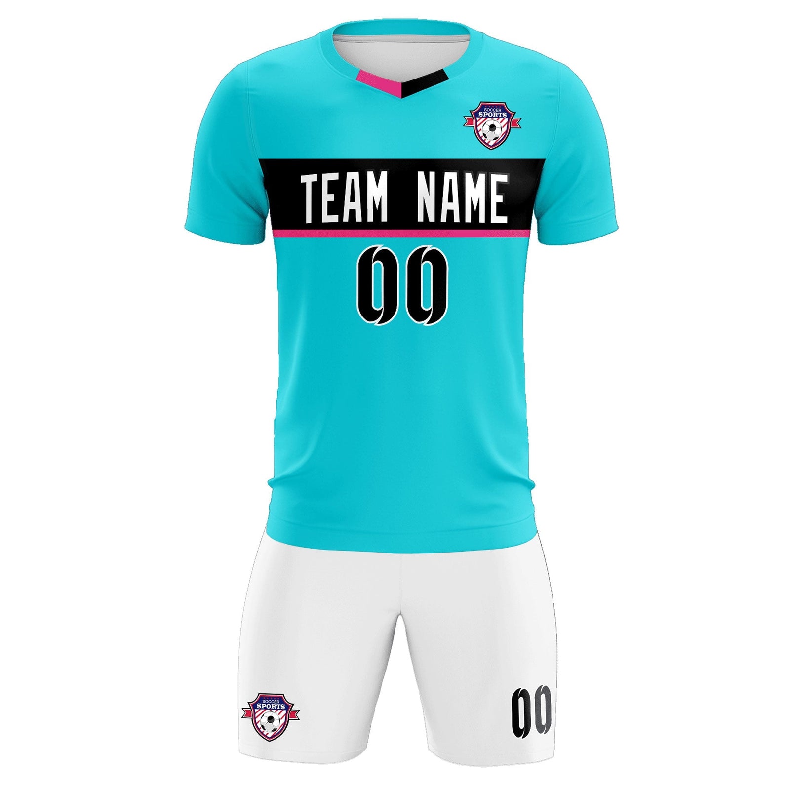 Custom Sky Blue Classic Sports Sets Soccer Shirt Jersey